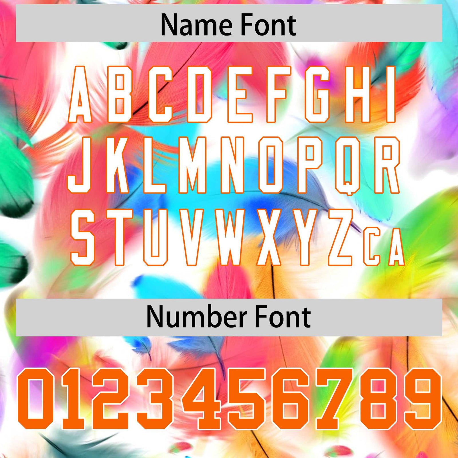 Custom Colorful Feather Football Jersey Sublimated Design Customizable Name & Number