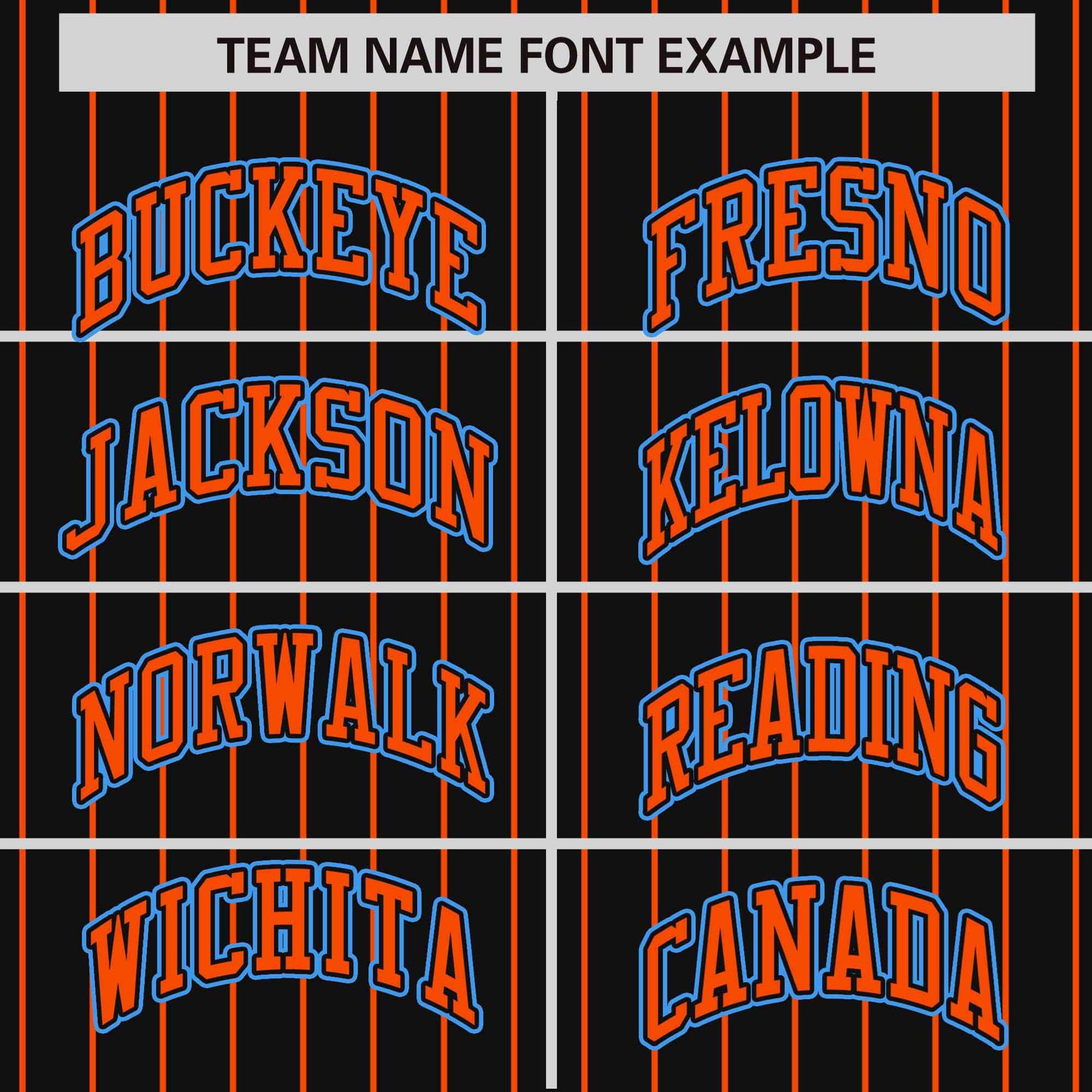 Custom Black Orange Pinstripe Powder-Blue Orange Bomber Full-Snap Varsity Letterman Jacket