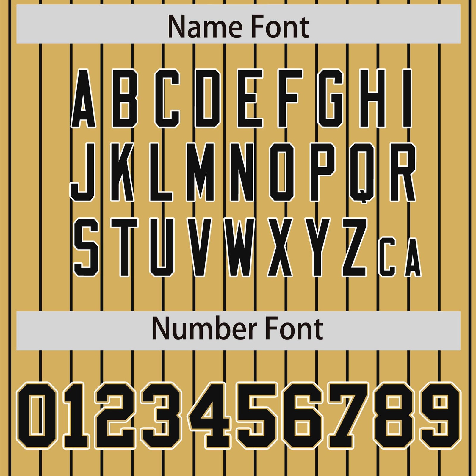 Custom Old Gold Black Pinstripe White-Black Bomber Full-Snap Varsity Letterman Jacket