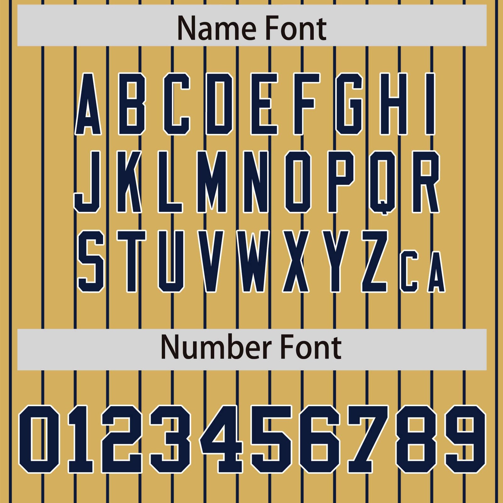 Custom Old Gold Navy Pinstripe White-Navy Bomber Full-Snap Varsity Letterman Jacket