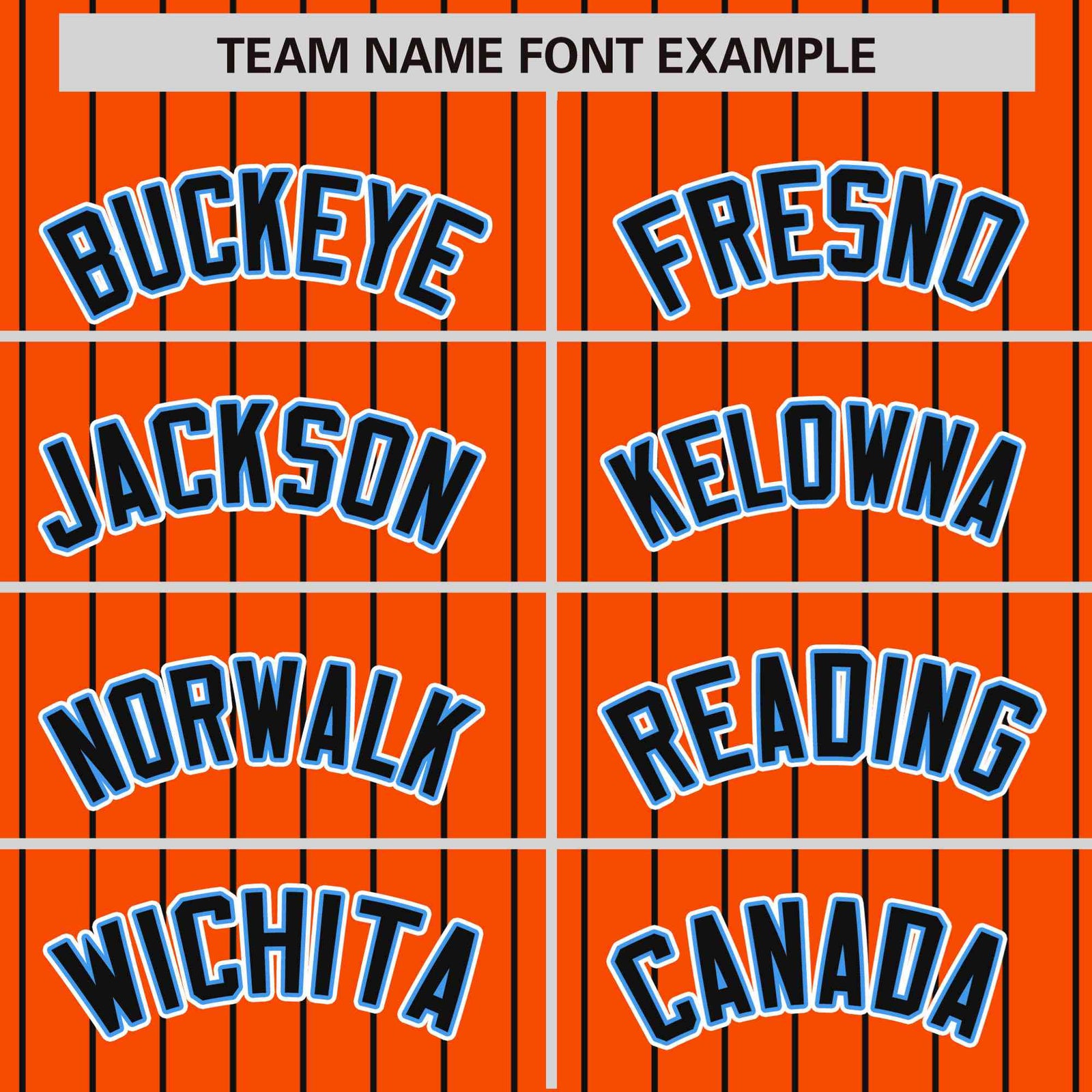 Custom Orange Black Pinstripe Powder-Blue Black Bomber Full-Snap Varsity Letterman Jacket