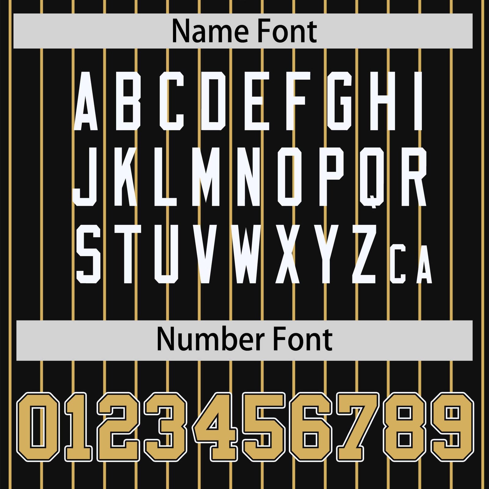 Custom Black Old-Gold Pinstripe Old-Gold White Bomber Full-Snap Varsity Letterman Jacket