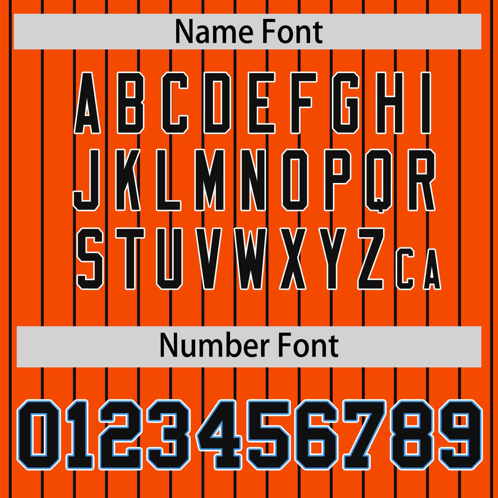 Custom Orange Black Pinstripe Powder-Blue Black Bomber Full-Snap Varsity Letterman Jacket