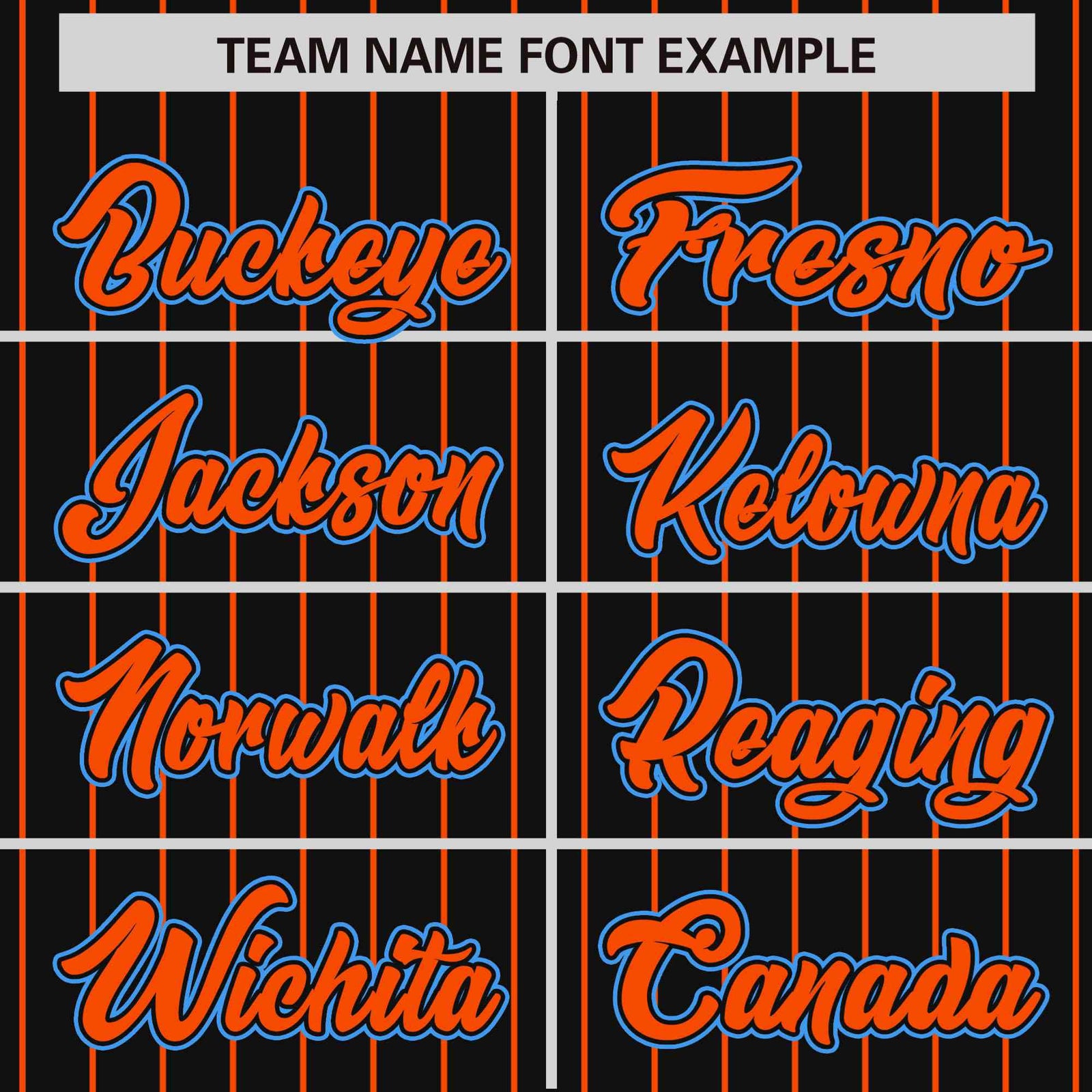 Custom Black Orange Pinstripe Powder-Blue Orange Bomber Full-Snap Varsity Letterman Jacket