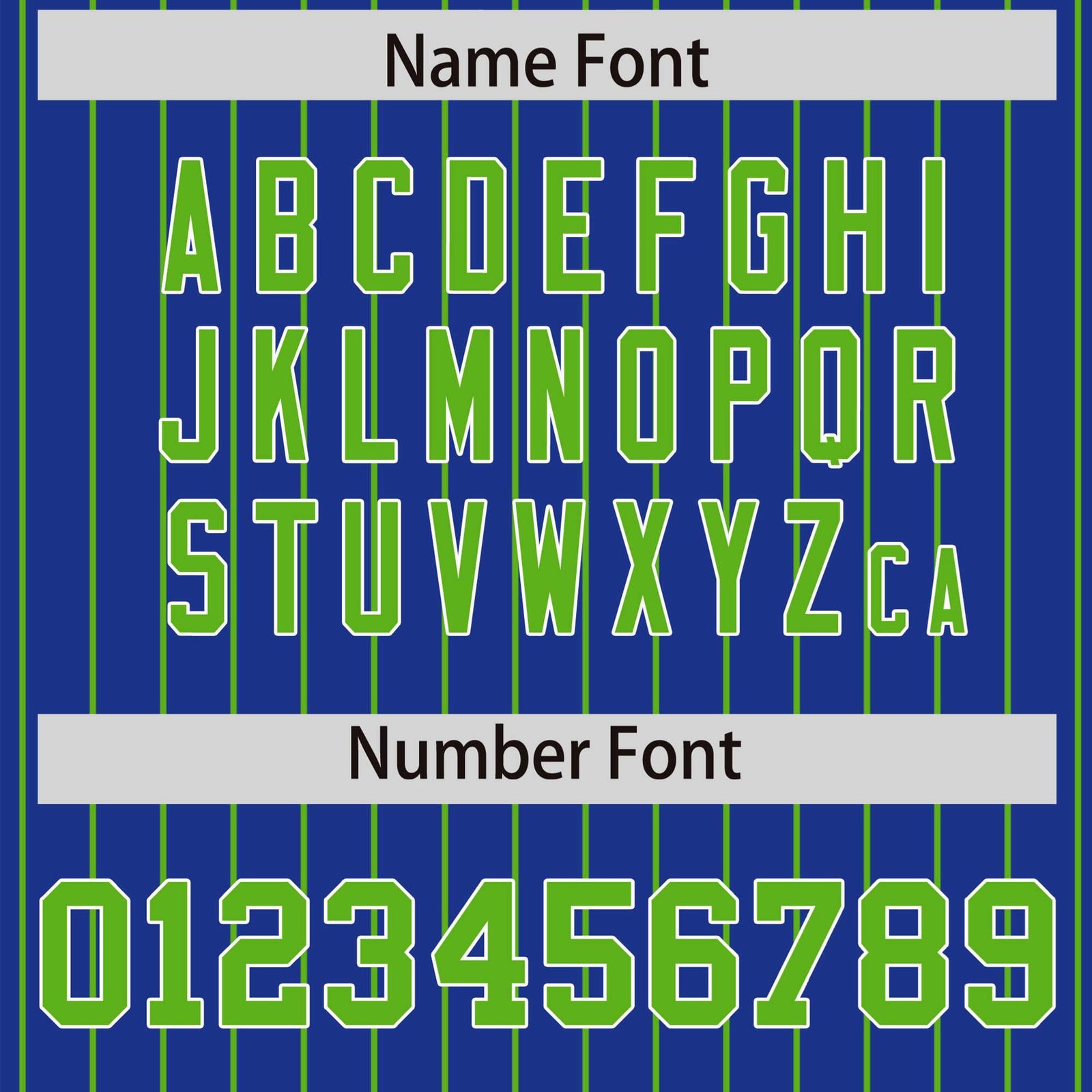 Custom Royal-Blue Neon-Green Pinstripe White Neon-Green Bomber Full-Snap Varsity Letterman Jacket