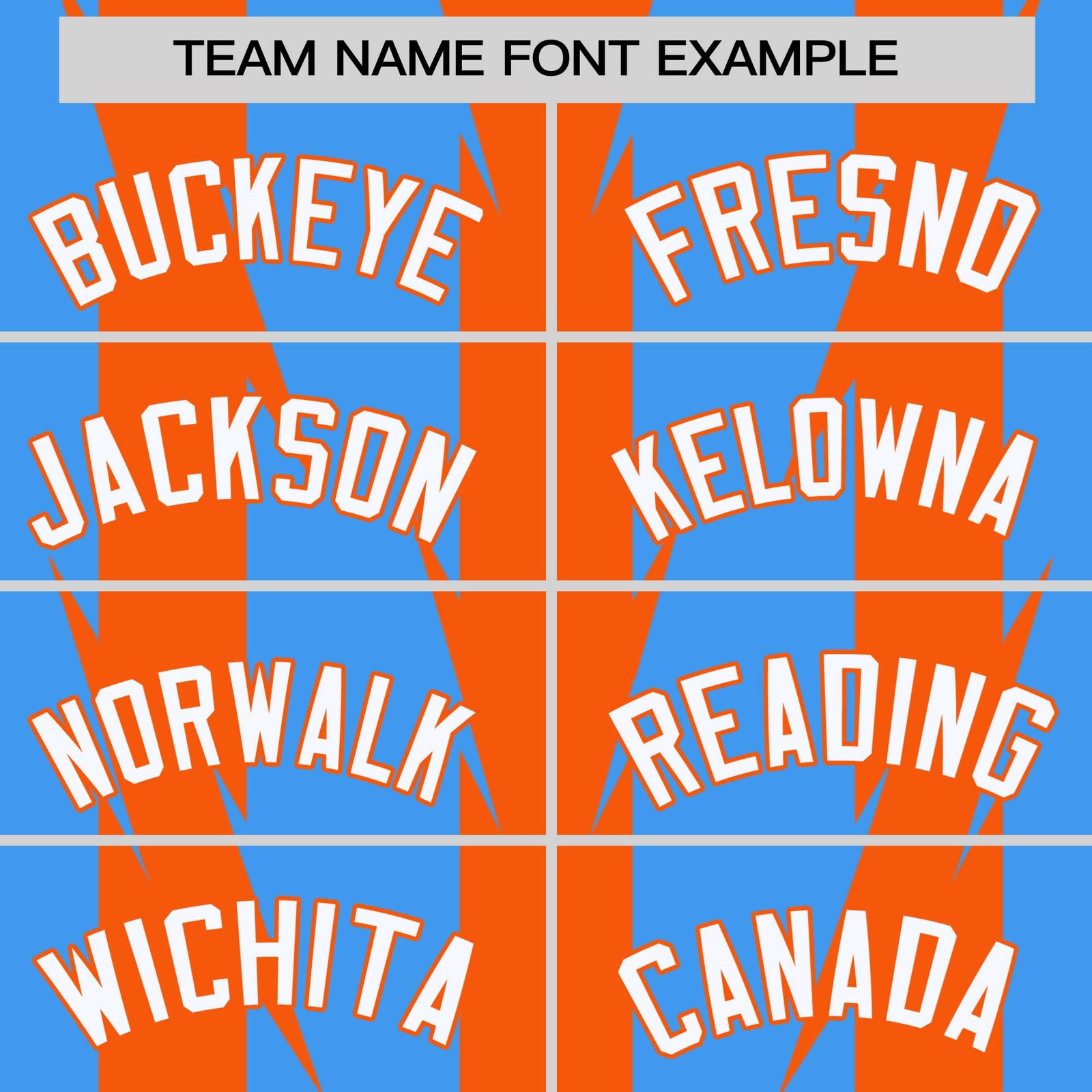 Custom Powder Blue Orange-White Blade Graffiti Pattern Varsity Full-Snap Jacket