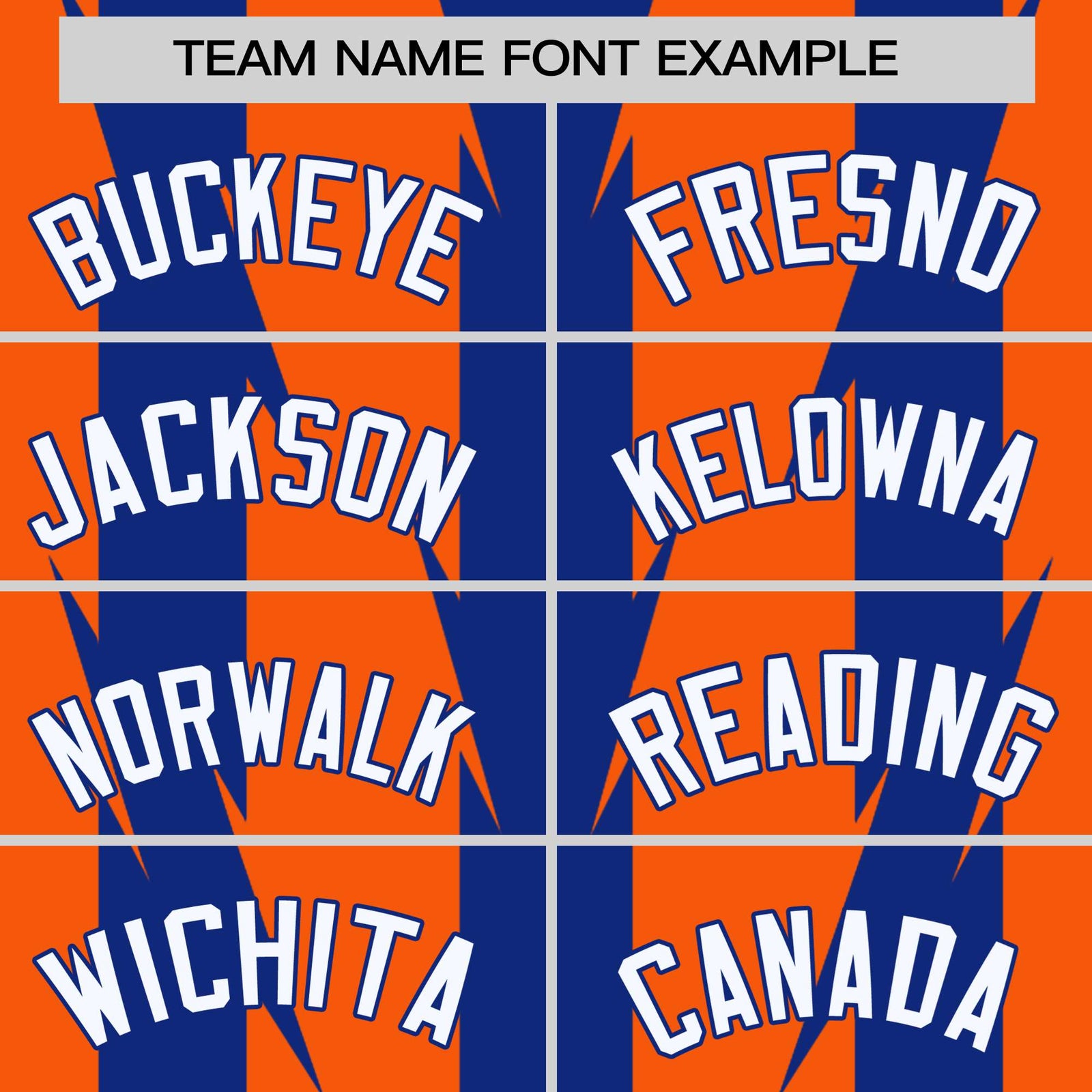 Custom Orange Royal Blue-White Blade Graffiti Pattern Varsity Full-Snap Jacket