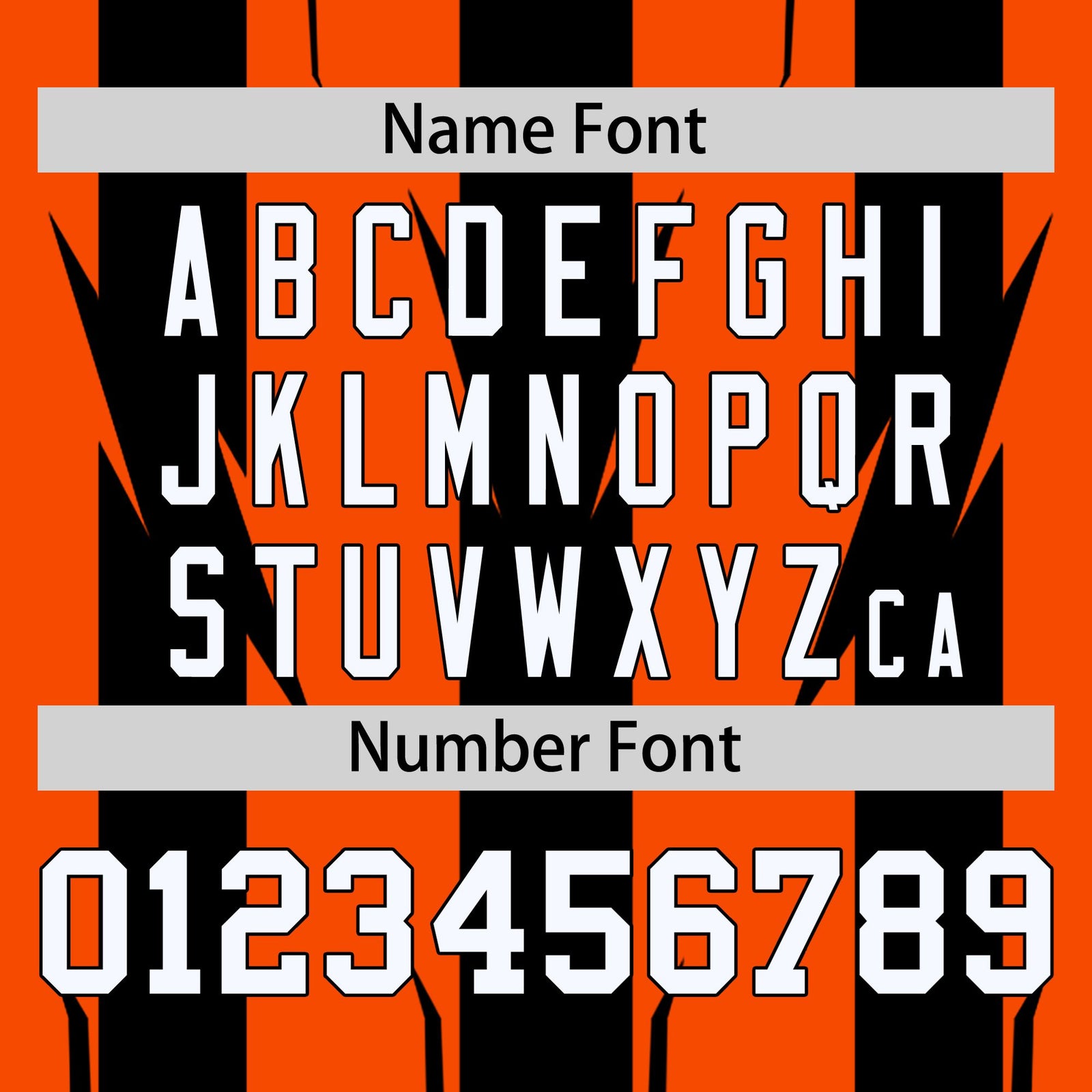 Custom Orange Black-White Blade Graffiti Pattern Varsity Full-Snap Jacket