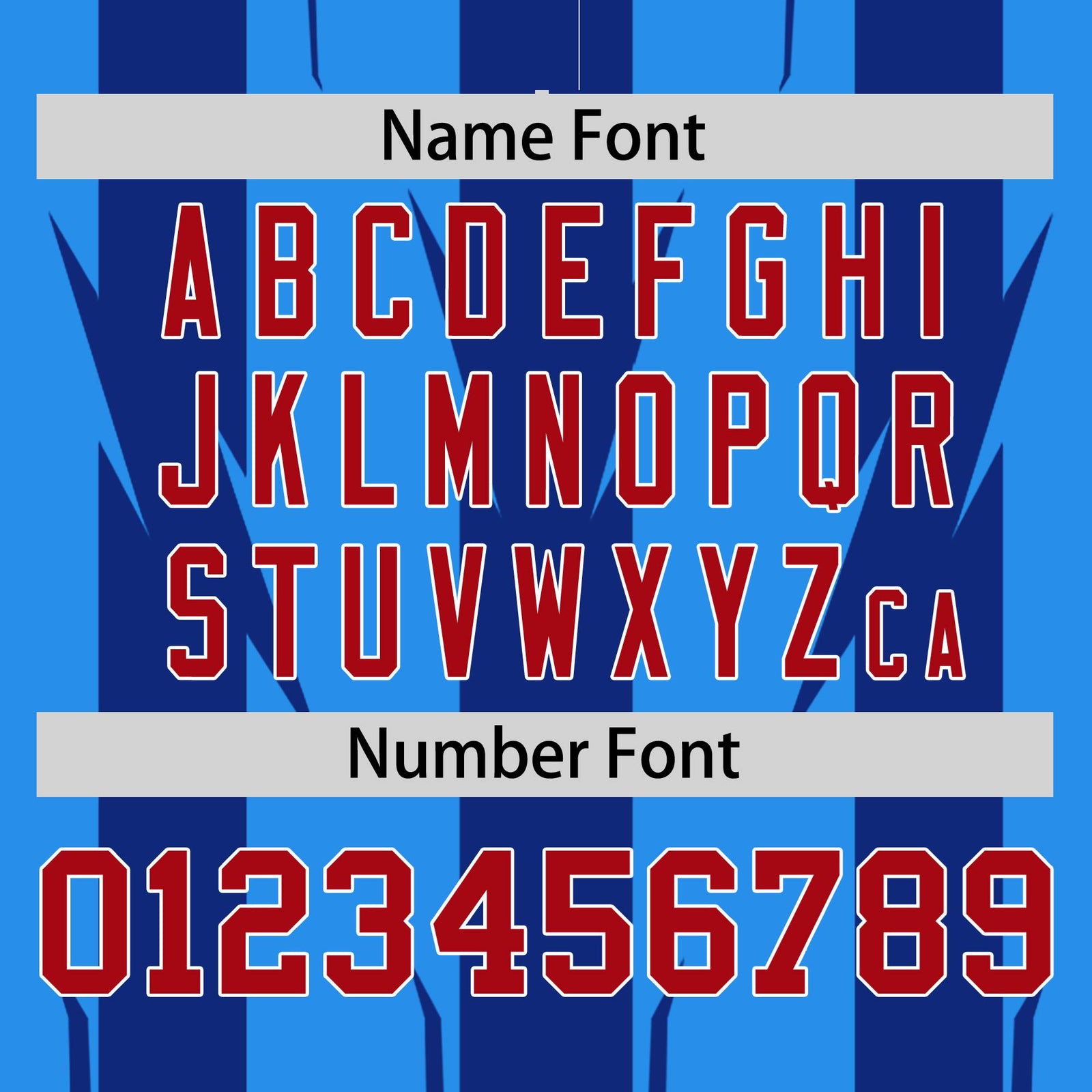 Custom Royal Blue Powder-Blue Red-White Blade Graffiti Pattern Varsity Full-Snap Jacket