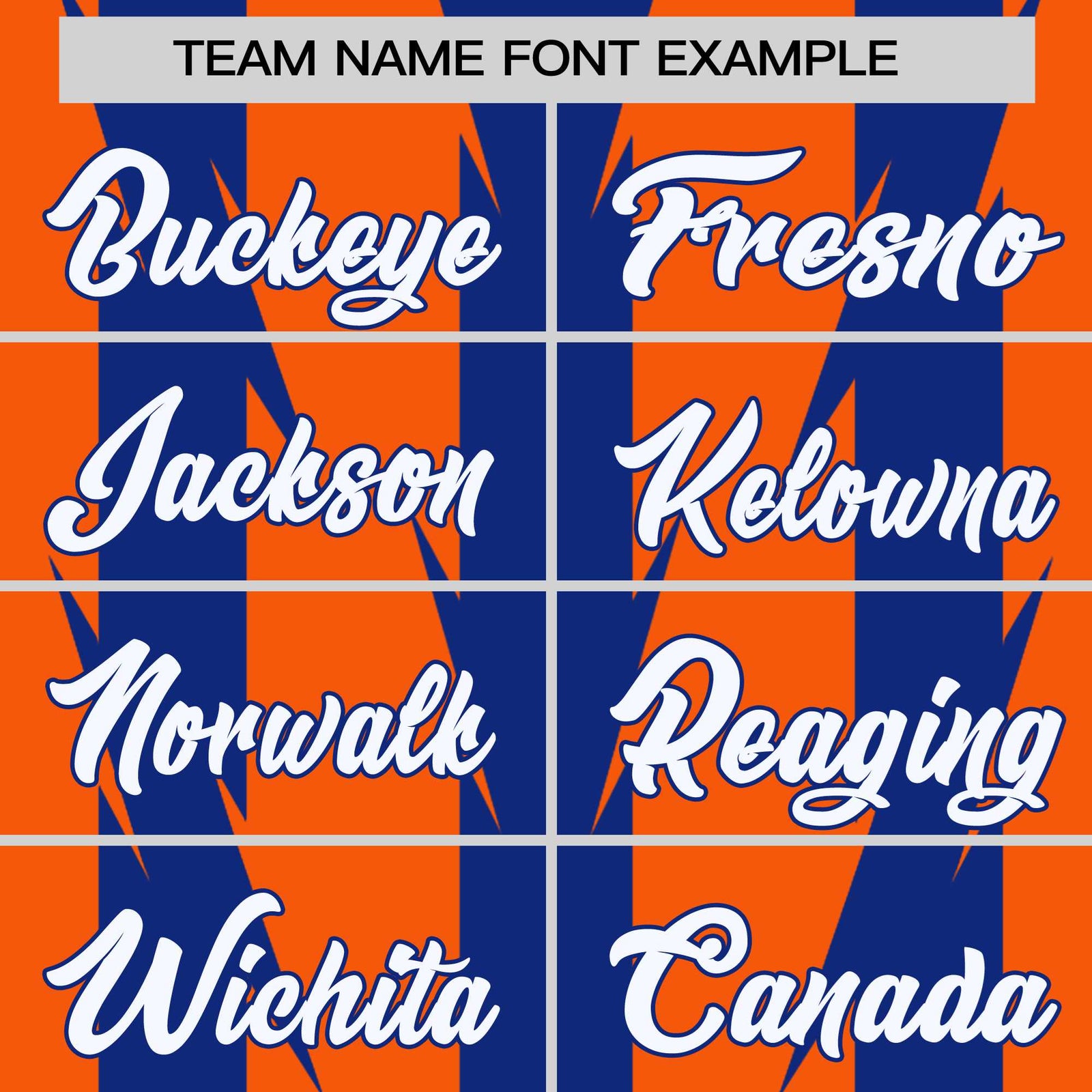 Custom Orange Royal Blue-White Blade Graffiti Pattern Varsity Full-Snap Jacket