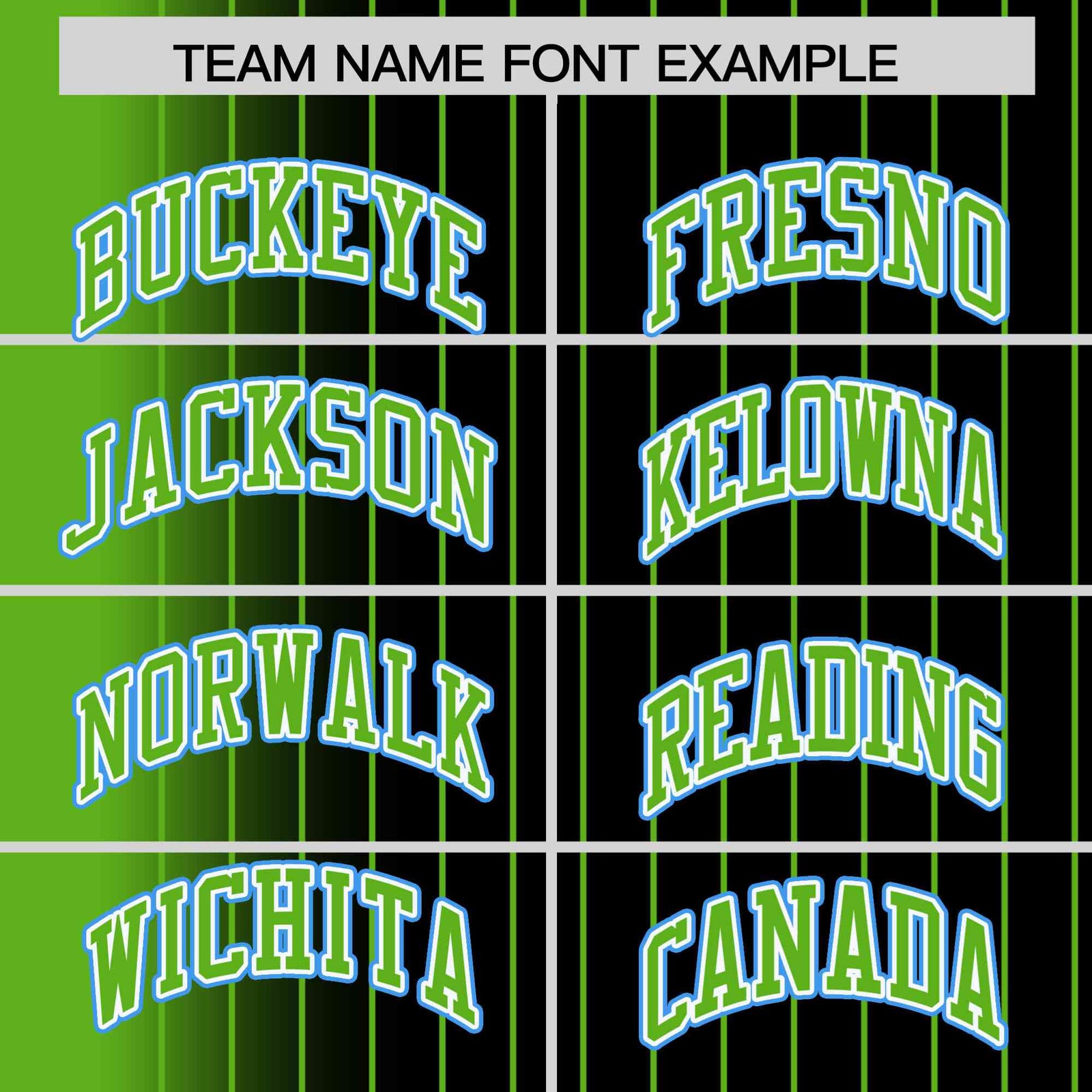 Custom Black Neon Green Pinstripe Powder Blue-Neon Green Gradient Fashion Varsity Full-Snap Jacket