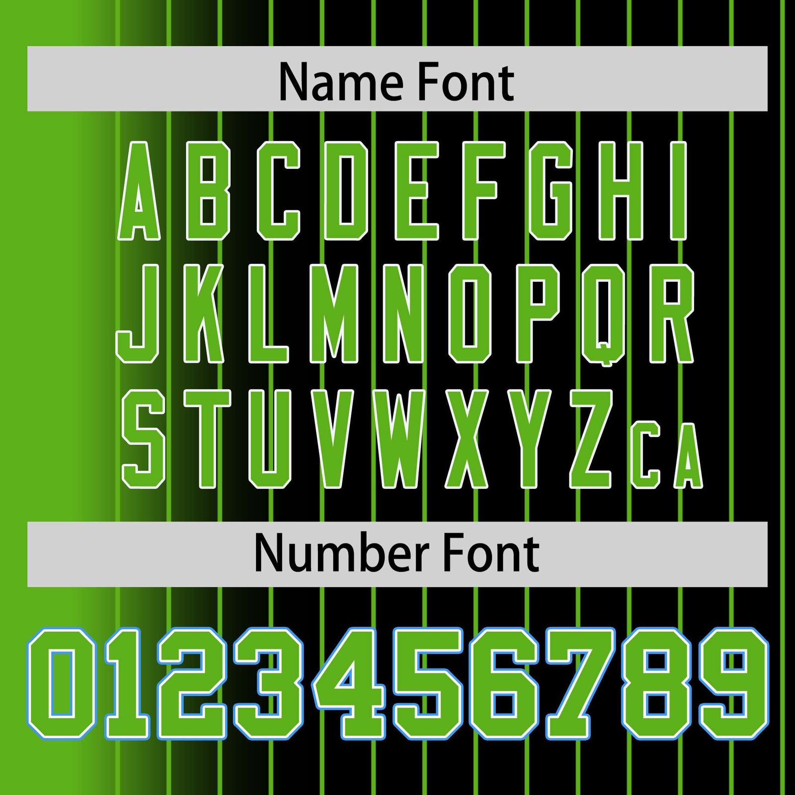 Custom Black Neon Green Pinstripe Powder Blue-Neon Green Gradient Fashion Varsity Full-Snap Jacket