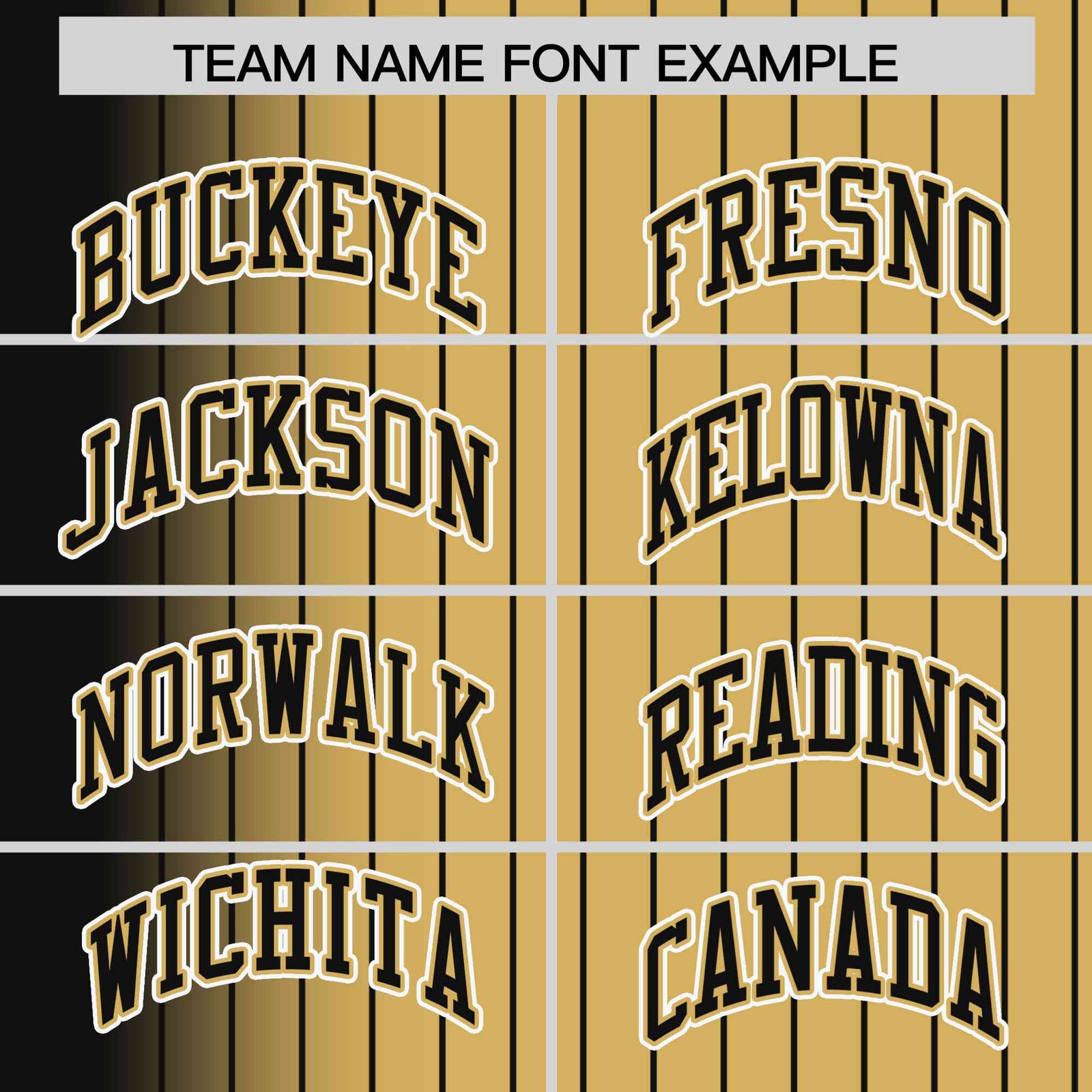 Custom Old Gold Black Pinstripe White-Black Gradient Fashion Varsity Full-Snap Jacket