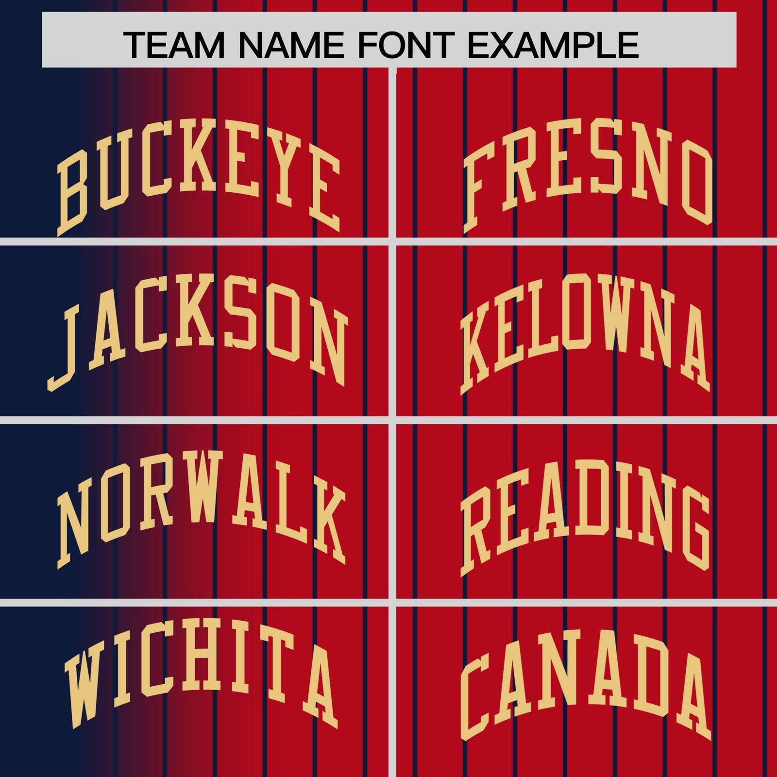 Custom Red Navy Pinstripe Old Gold-Navy Gradient Fashion Varsity Full-Snap Jacket