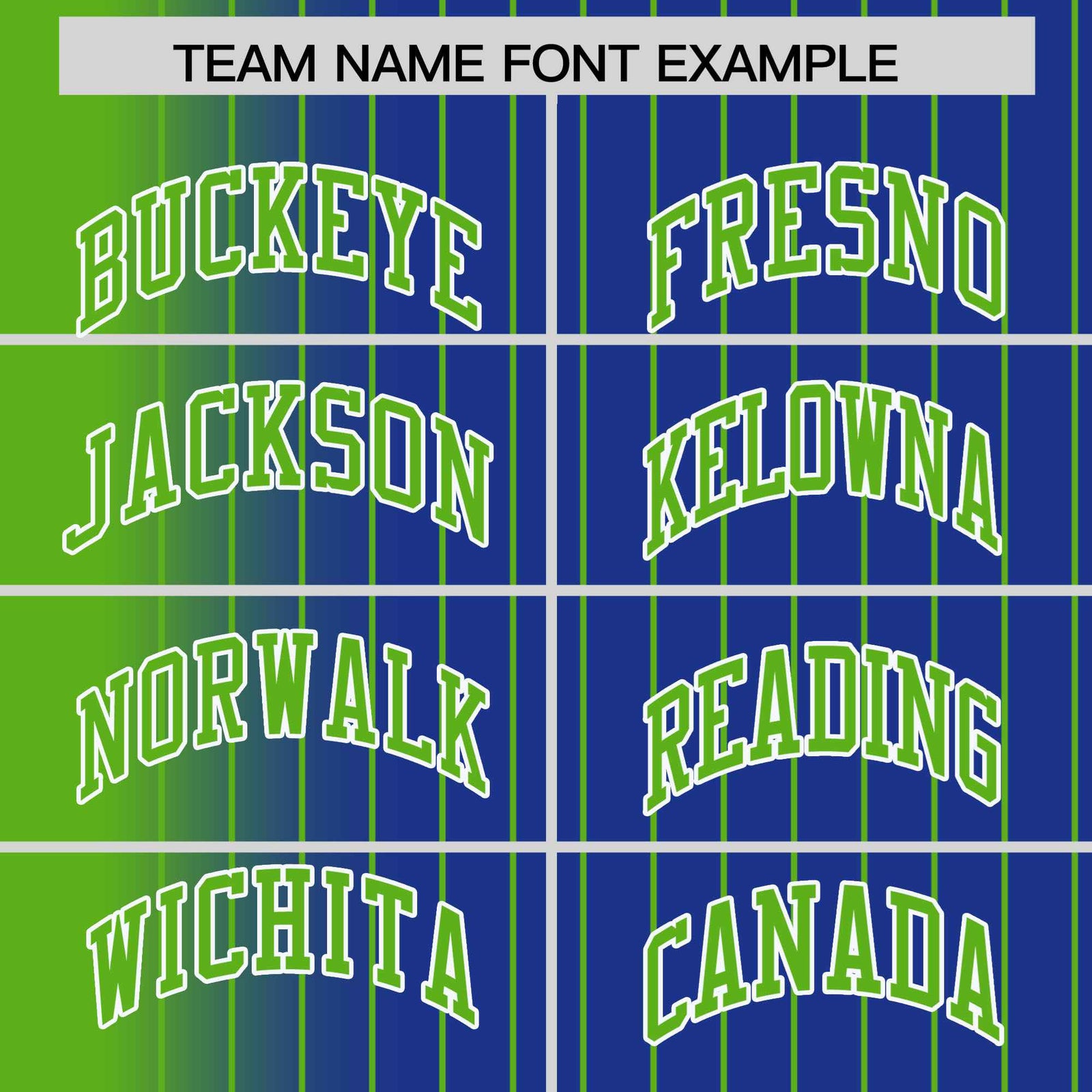 Custom Royal Blue Neon-Green Pinstripe White-Neon Green Gradient Fashion Varsity Full-Snap Jacket