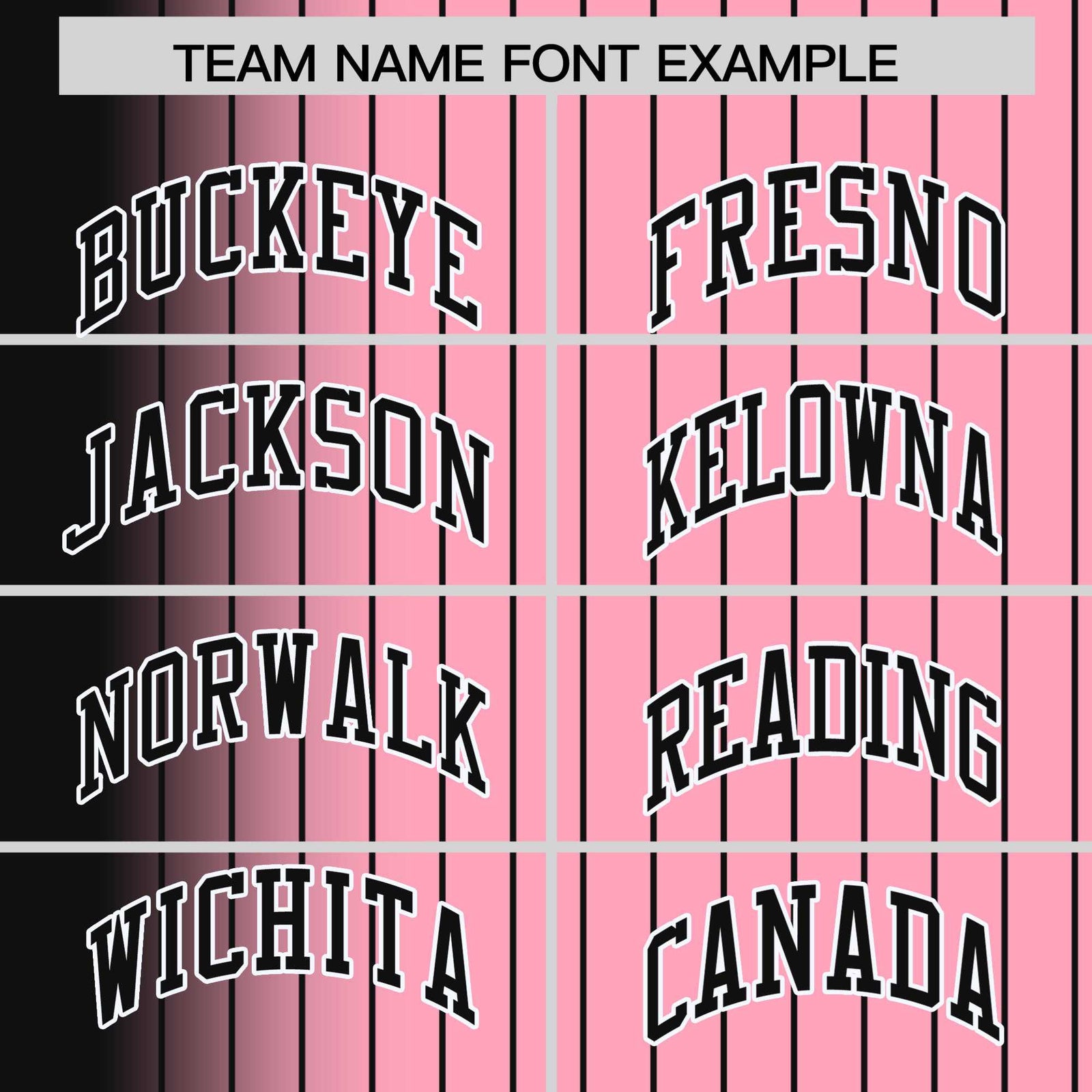 Custom Light Pink Black Pinstripe White-Black Gradient Fashion Varsity Full-Snap Jacket