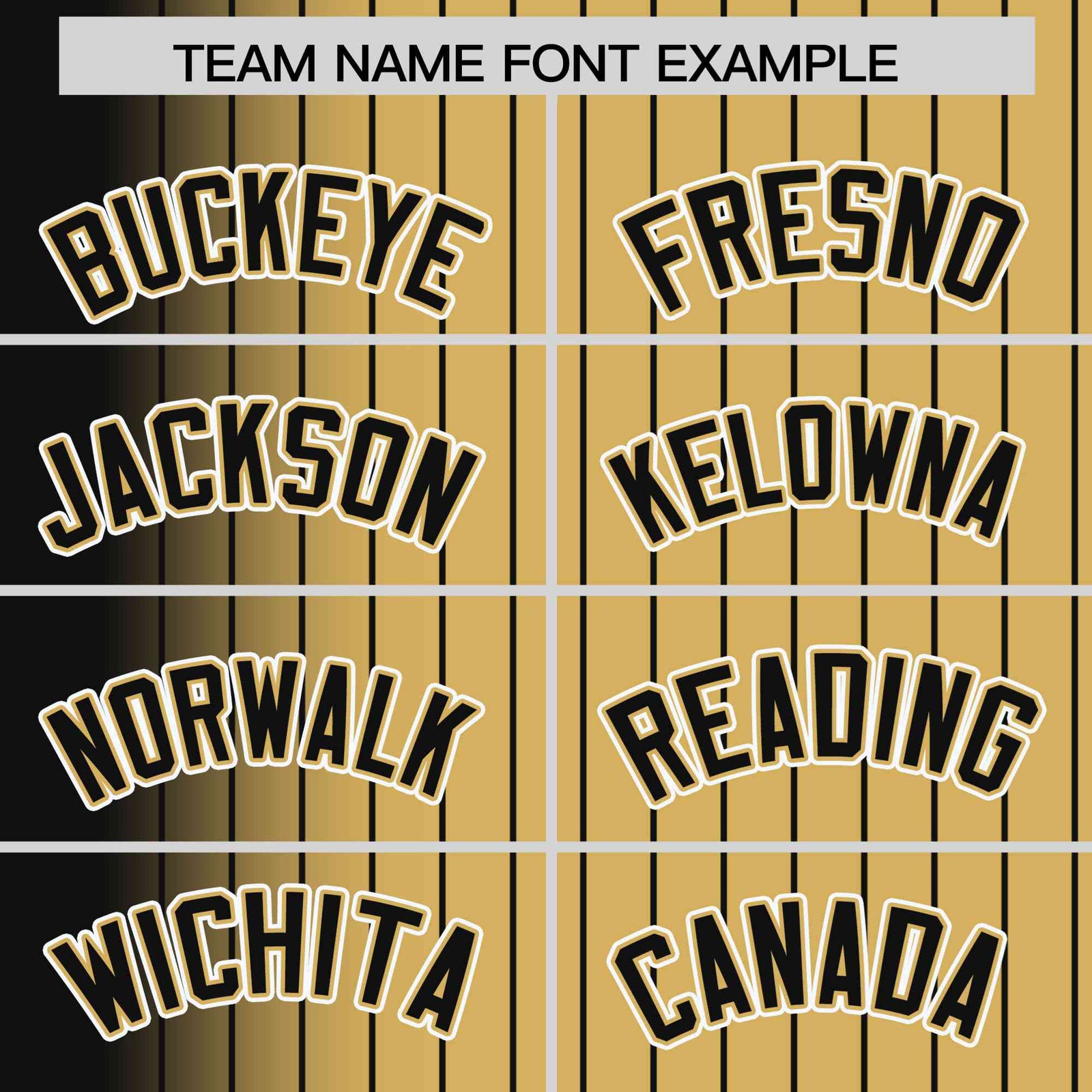 Custom Old Gold Black Pinstripe White-Black Gradient Fashion Varsity Full-Snap Jacket