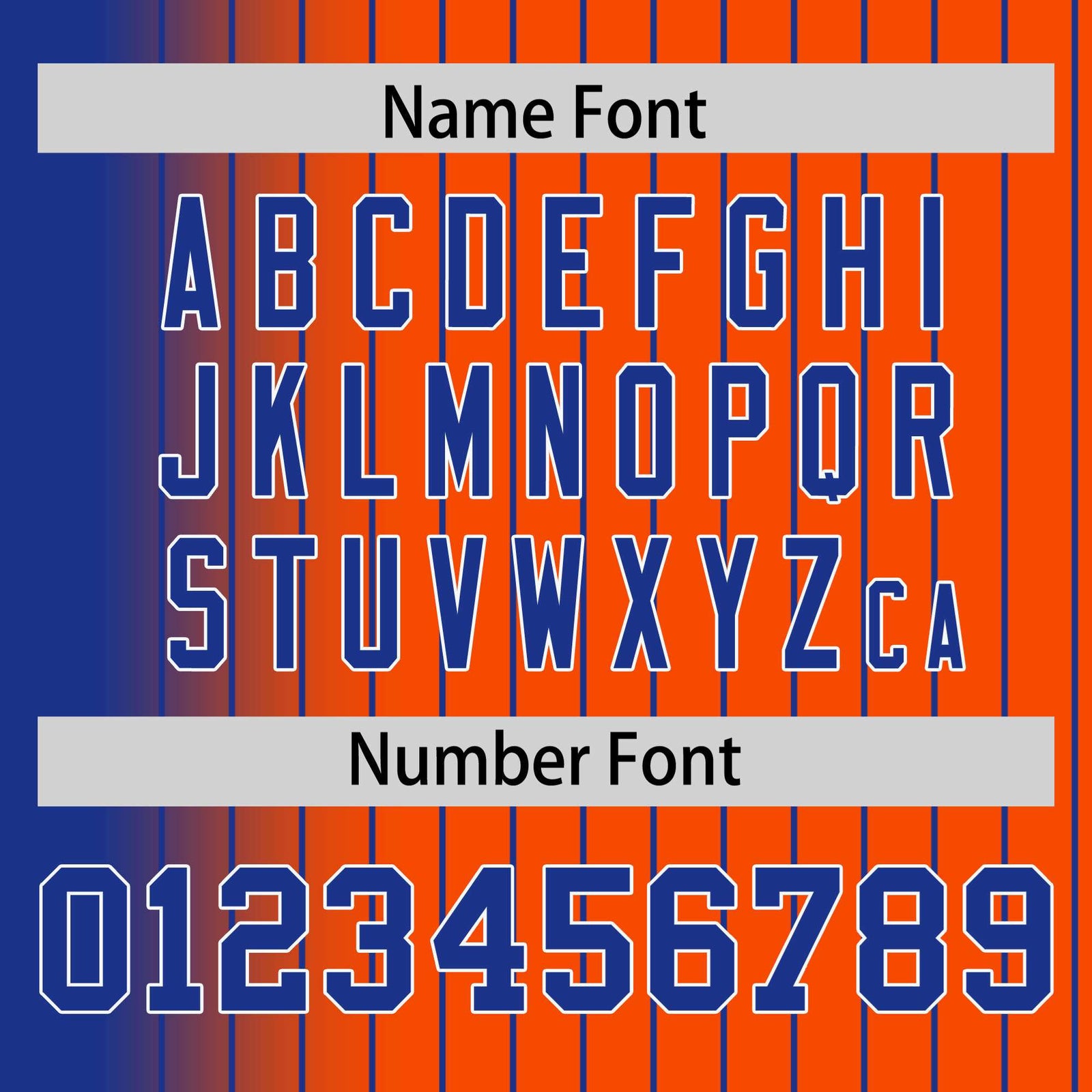 Custom Orange Royal Blue Pinstripe White-Royal Blue Gradient Fashion Varsity Full-Snap Jacket