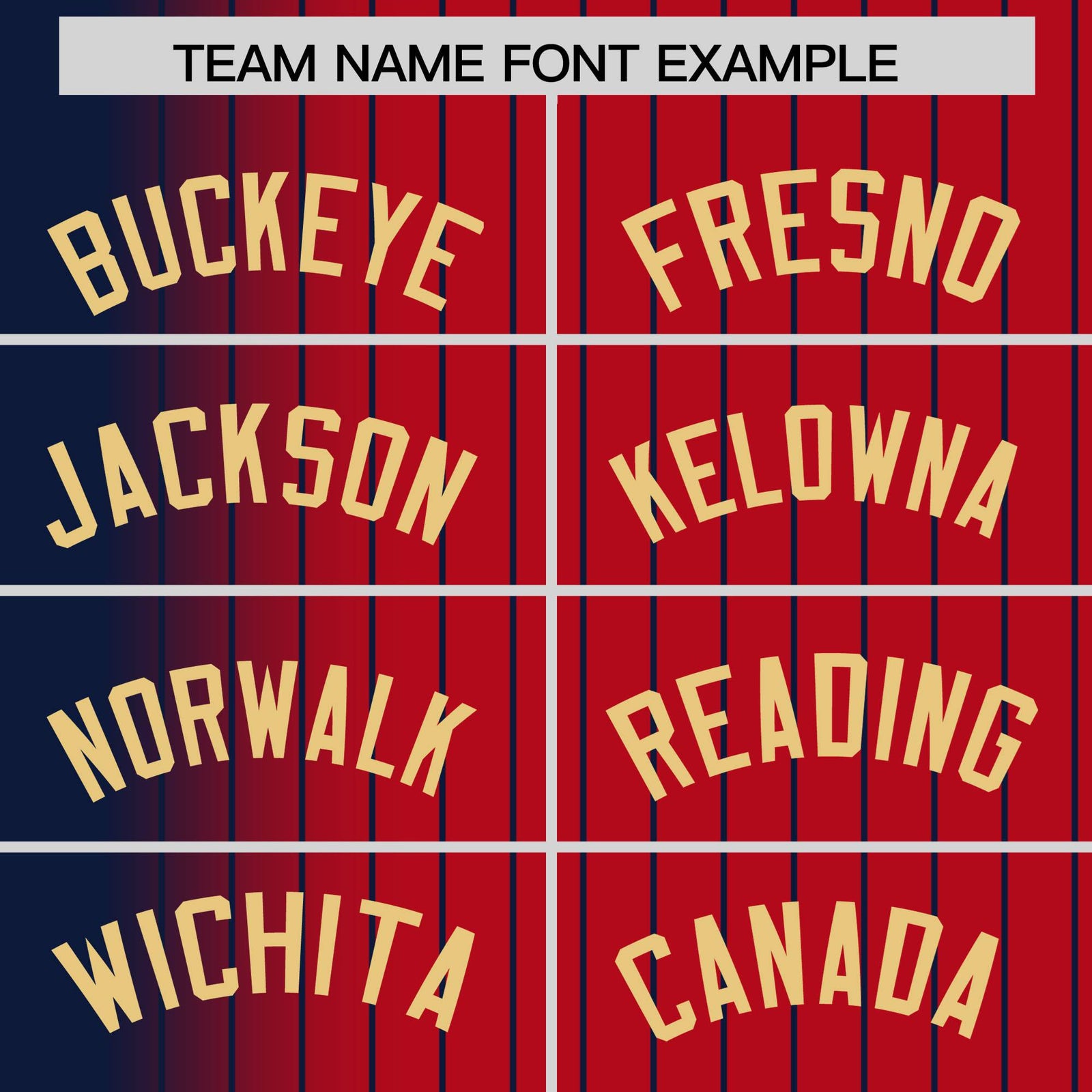 Custom Red Navy Pinstripe Old Gold-Navy Gradient Fashion Varsity Full-Snap Jacket