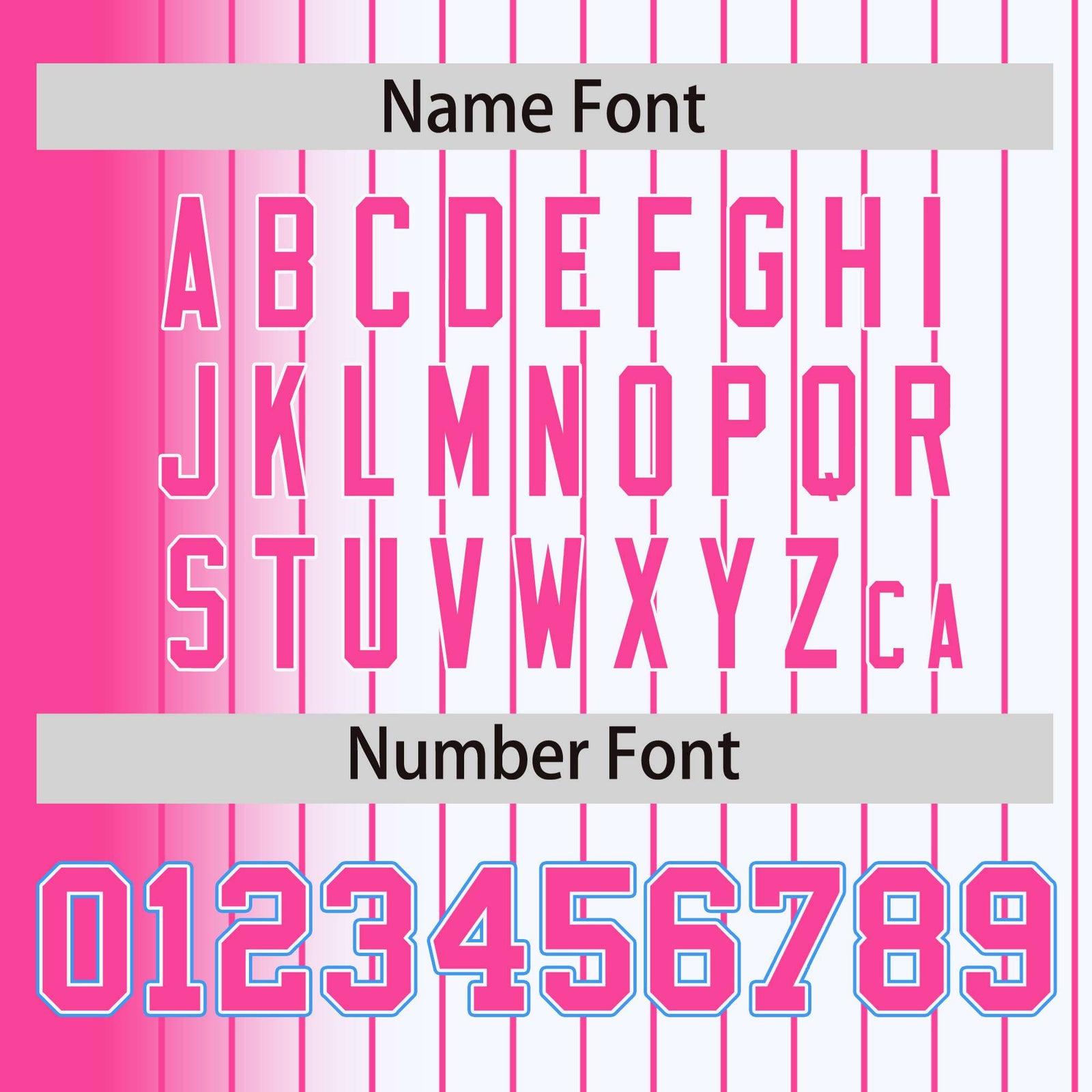 Custom White Pink Pinstripe Pink-Powder Blue Gradient Fashion Varsity Full-Snap Jacket