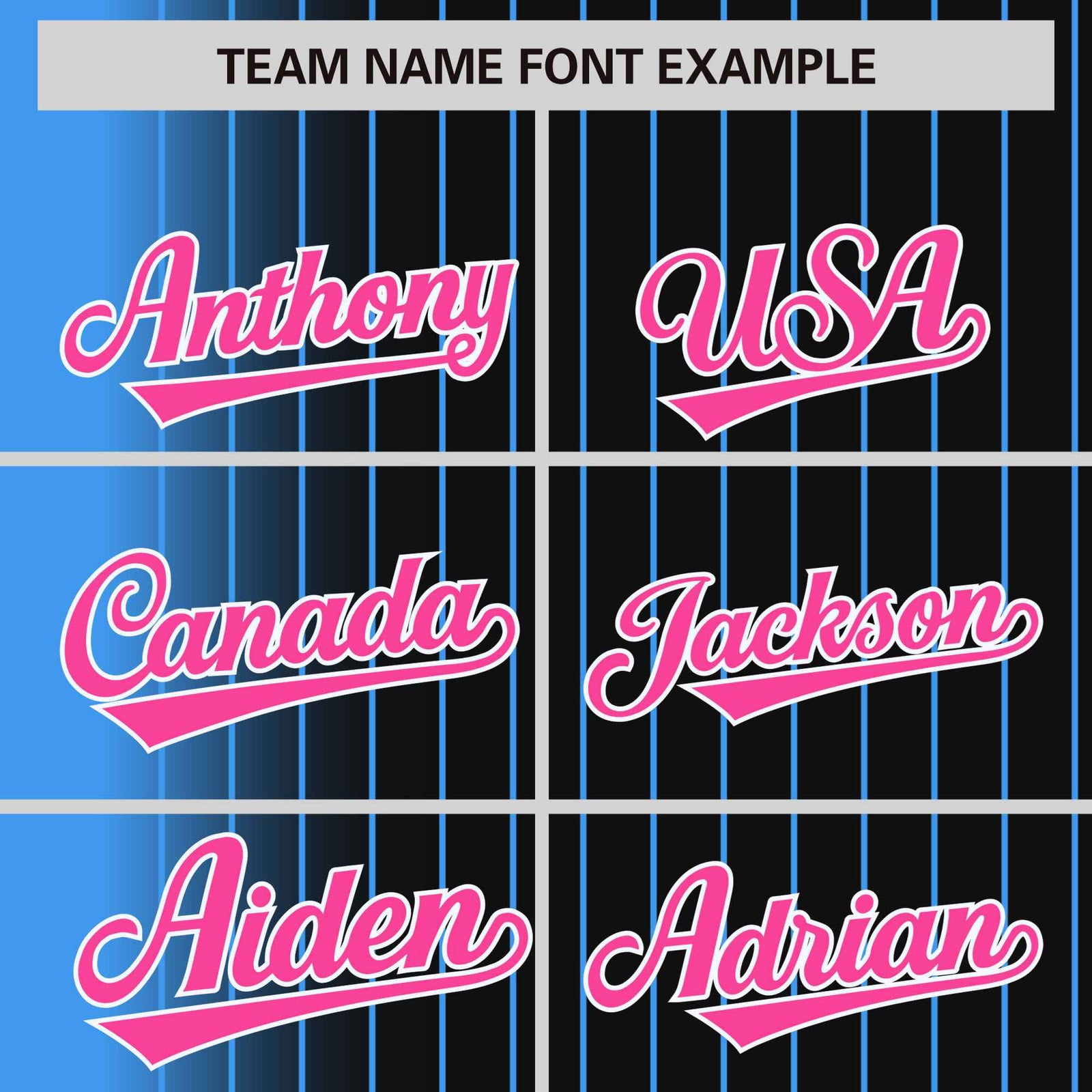 Custom Black Powder Blue Pinstripe Pink-Powder Blue Gradient Fashion Varsity Full-Snap Jacket