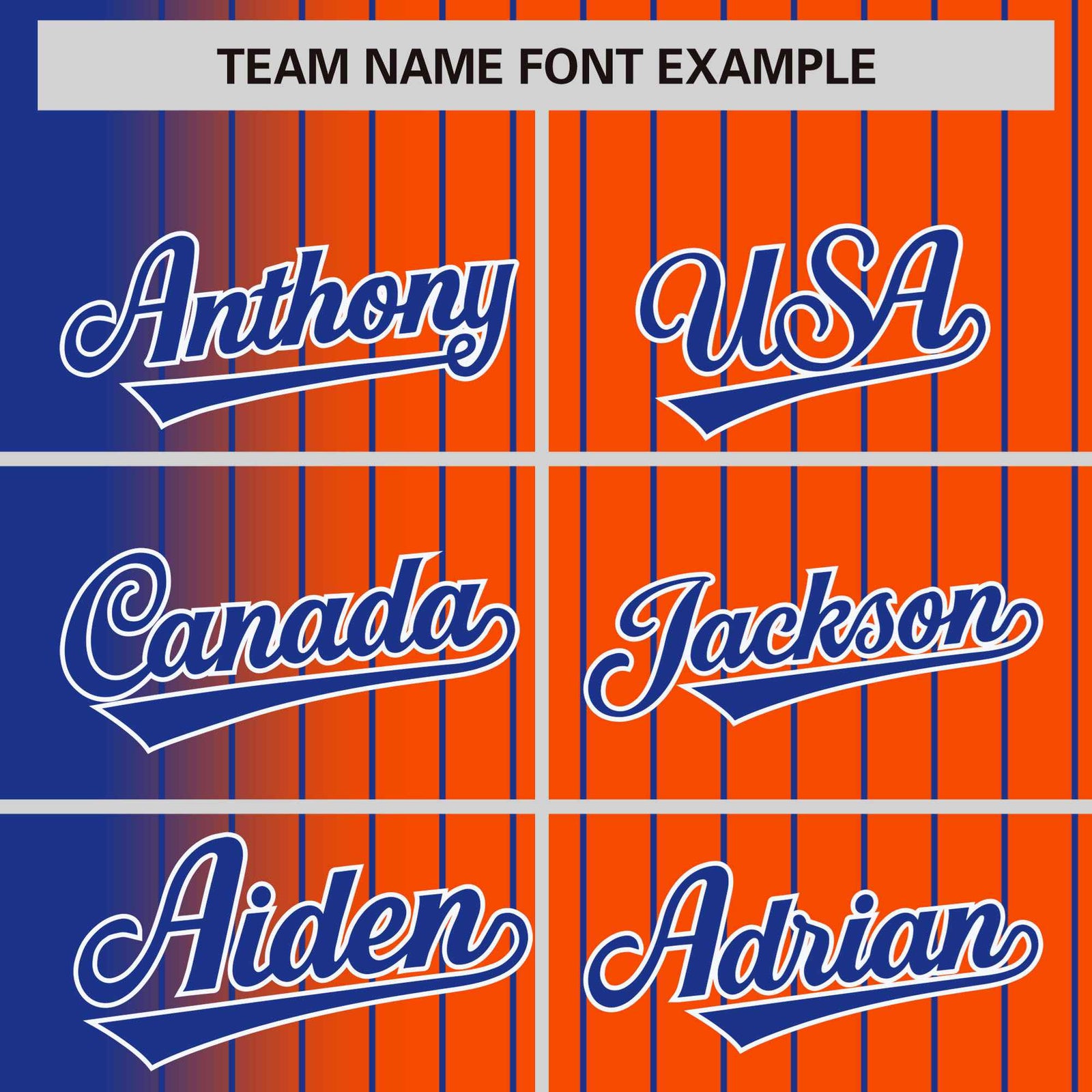 Custom Orange Royal Blue Pinstripe White-Royal Blue Gradient Fashion Varsity Full-Snap Jacket