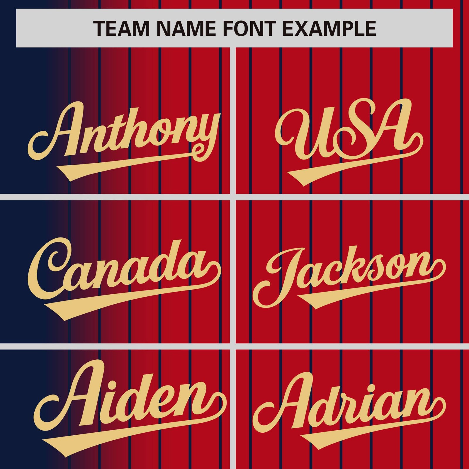 Custom Red Navy Pinstripe Old Gold-Navy Gradient Fashion Varsity Full-Snap Jacket