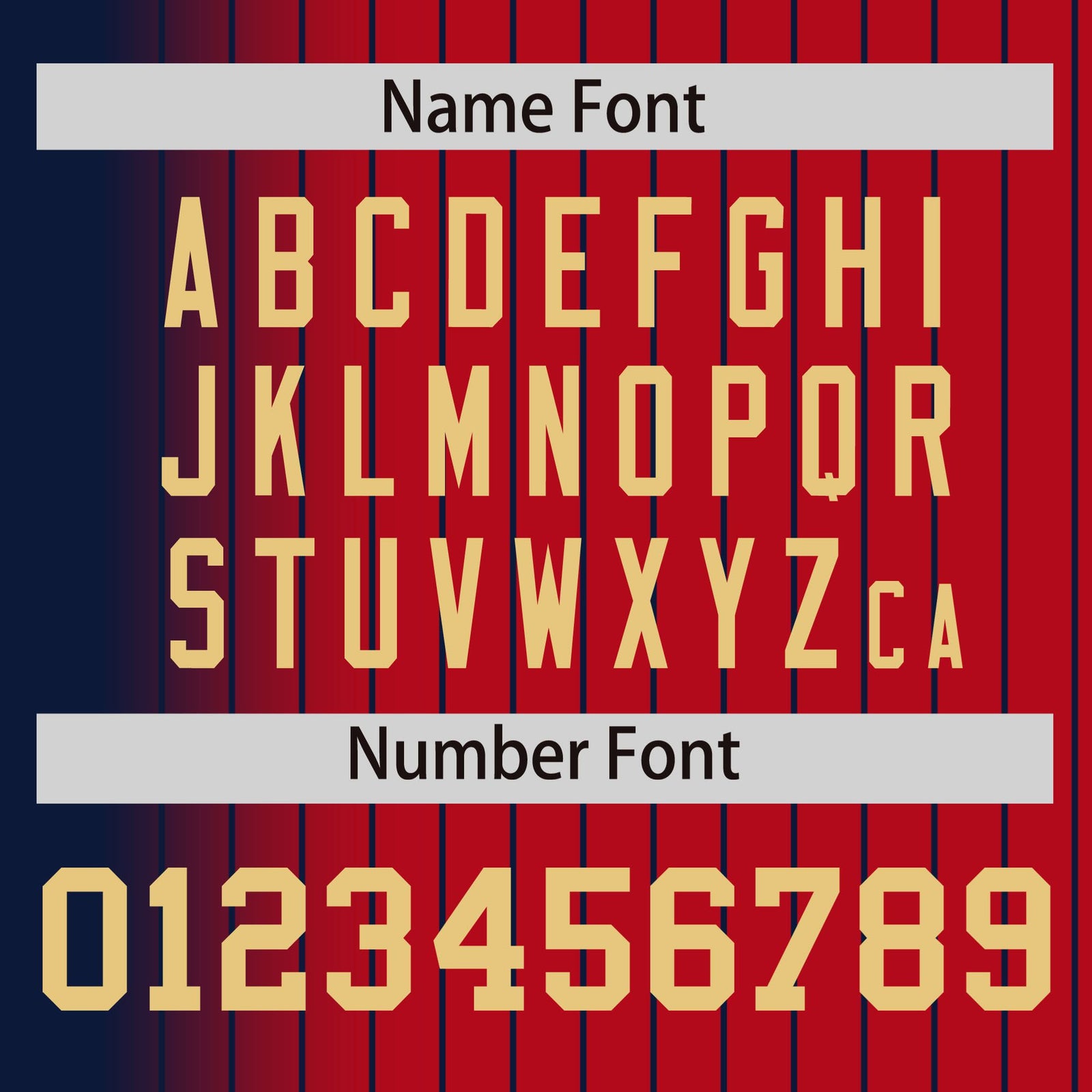 Custom Red Navy Pinstripe Old Gold-Navy Gradient Fashion Varsity Full-Snap Jacket