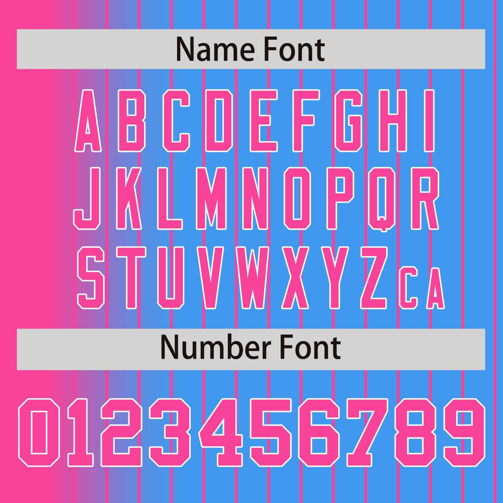 Custom Powder Blue Pink Pinstripe White-Pink Gradient Fashion Varsity Full-Snap Jacket