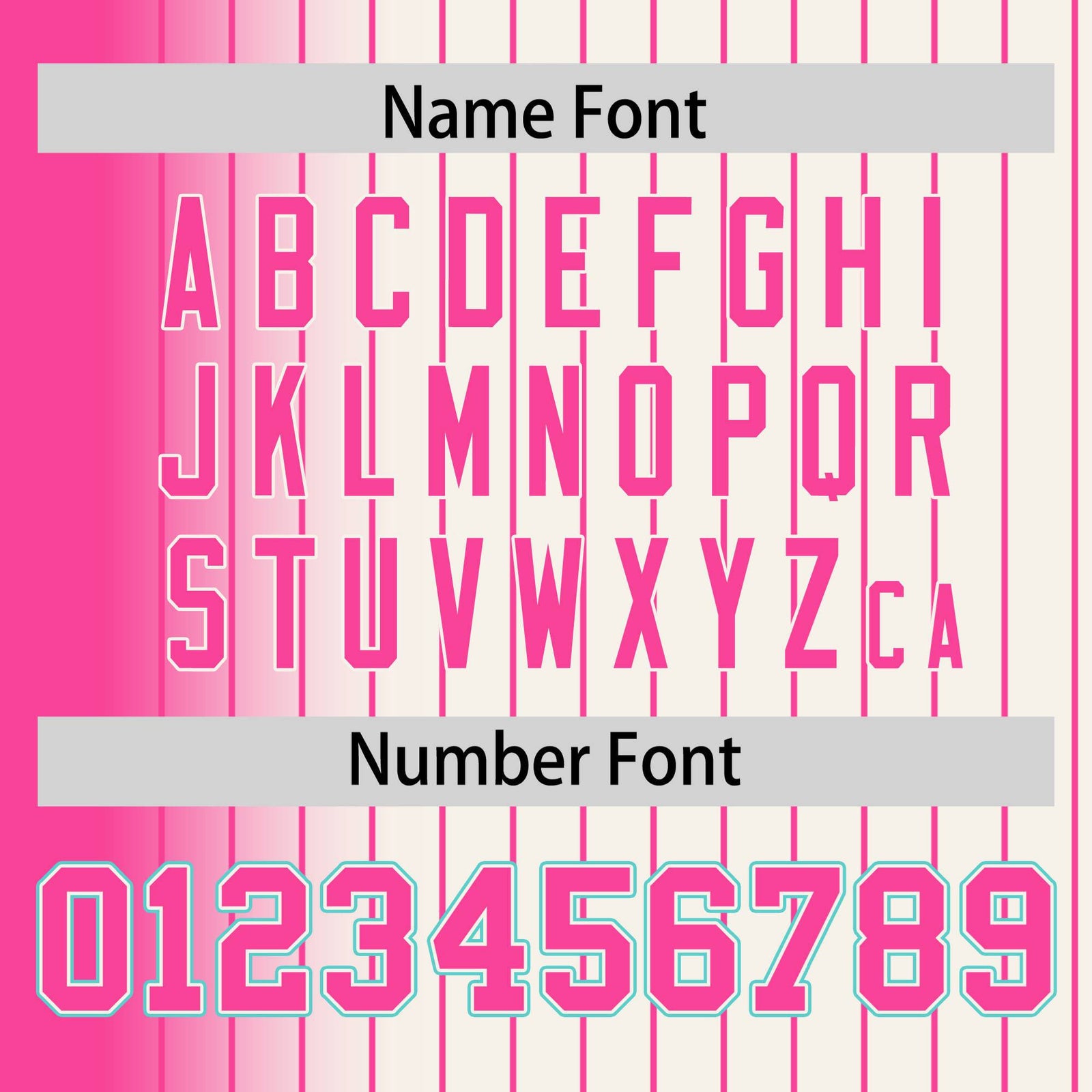 Custom Cream Pink Pinstripe Aqua-Pink Gradient Fashion Varsity Full-Snap Jacket