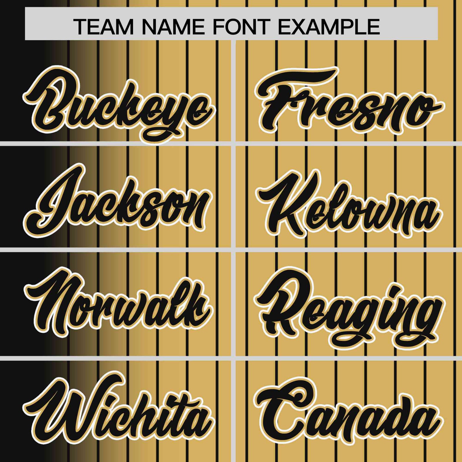 Custom Old Gold Black Pinstripe White-Black Gradient Fashion Varsity Full-Snap Jacket