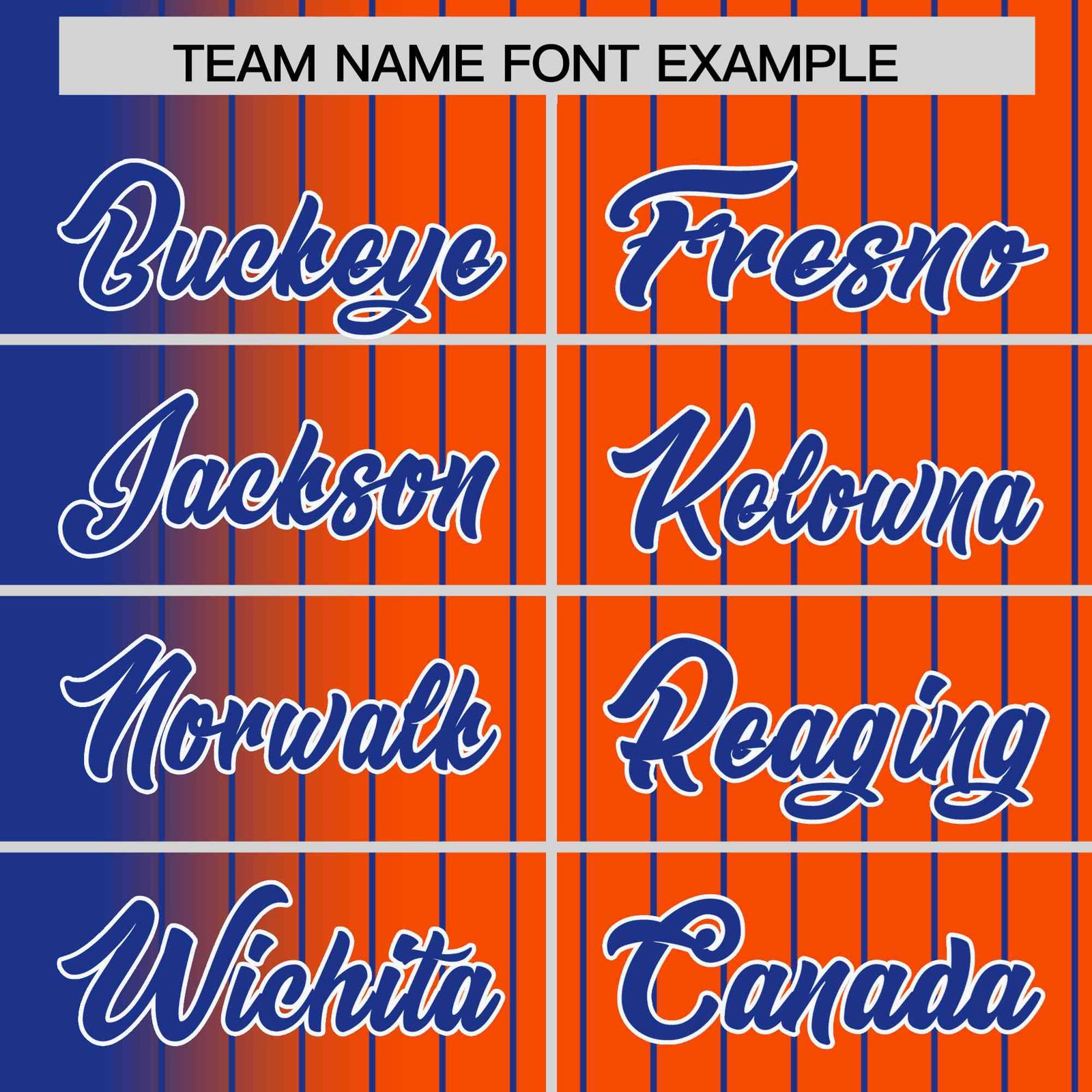 Custom Orange Royal Blue Pinstripe White-Royal Blue Gradient Fashion Varsity Full-Snap Jacket