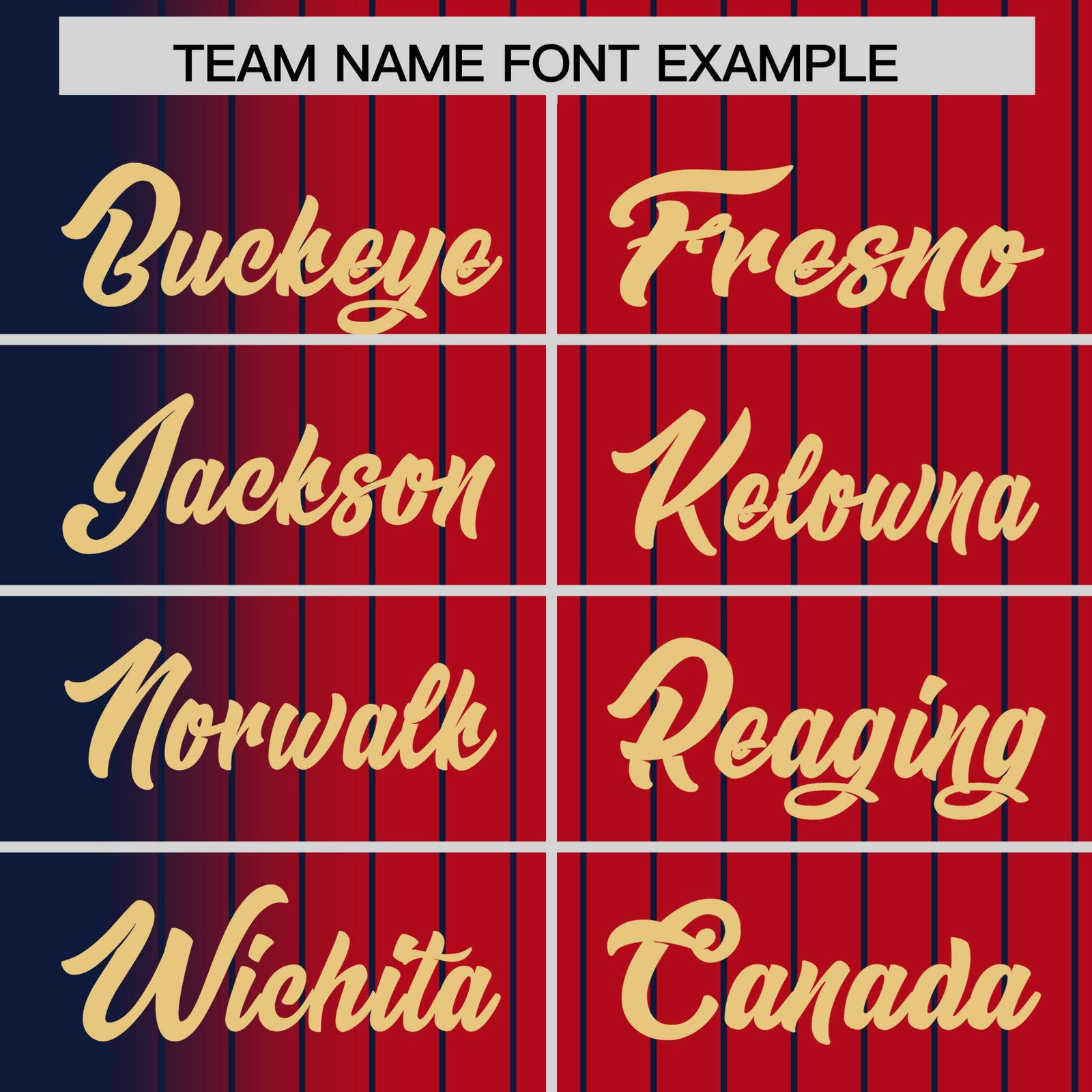 Custom Red Navy Pinstripe Old Gold-Navy Gradient Fashion Varsity Full-Snap Jacket