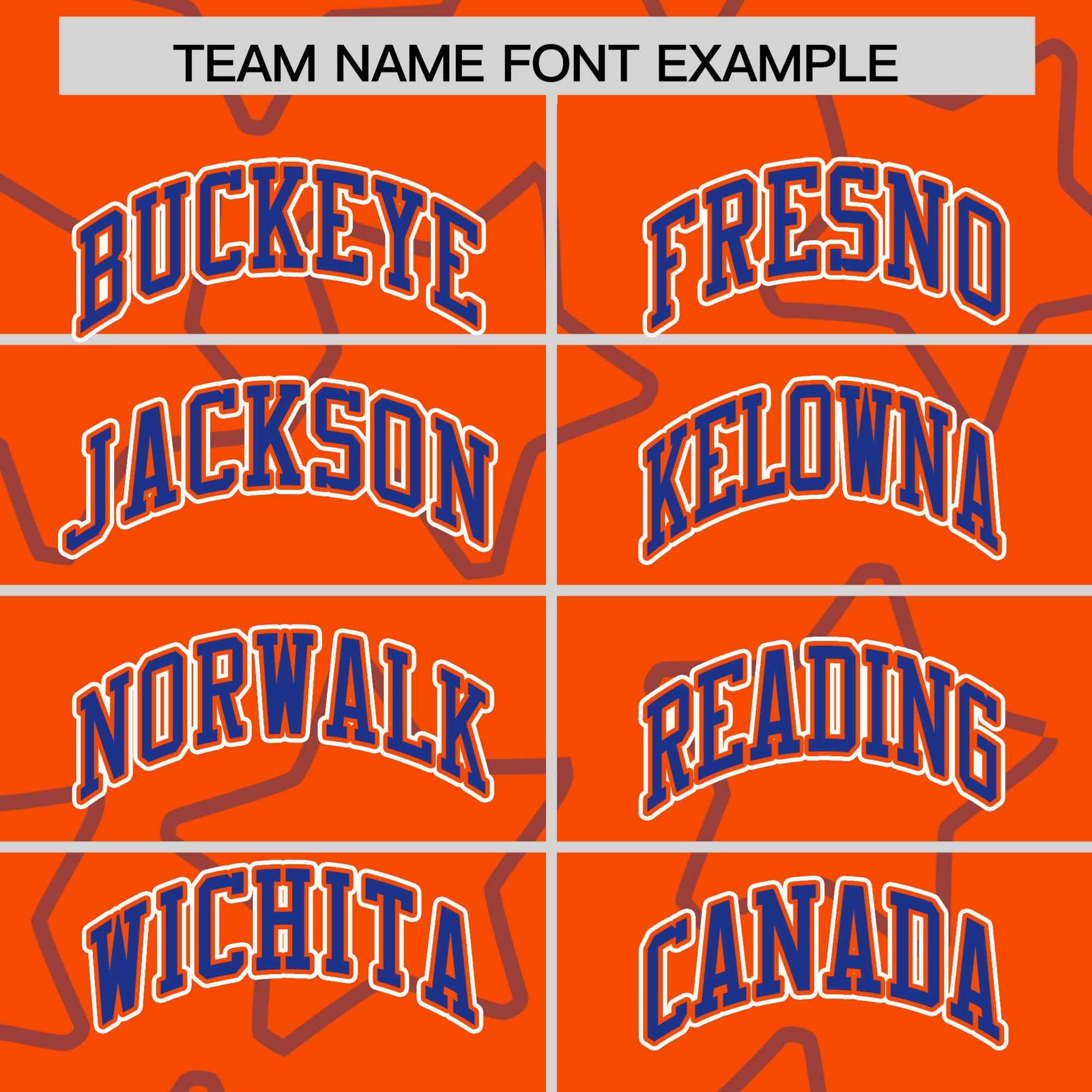 Custom Orange-Royal Blue Varsity Full-Snap Star Pattern Letterman Baseball Jacket