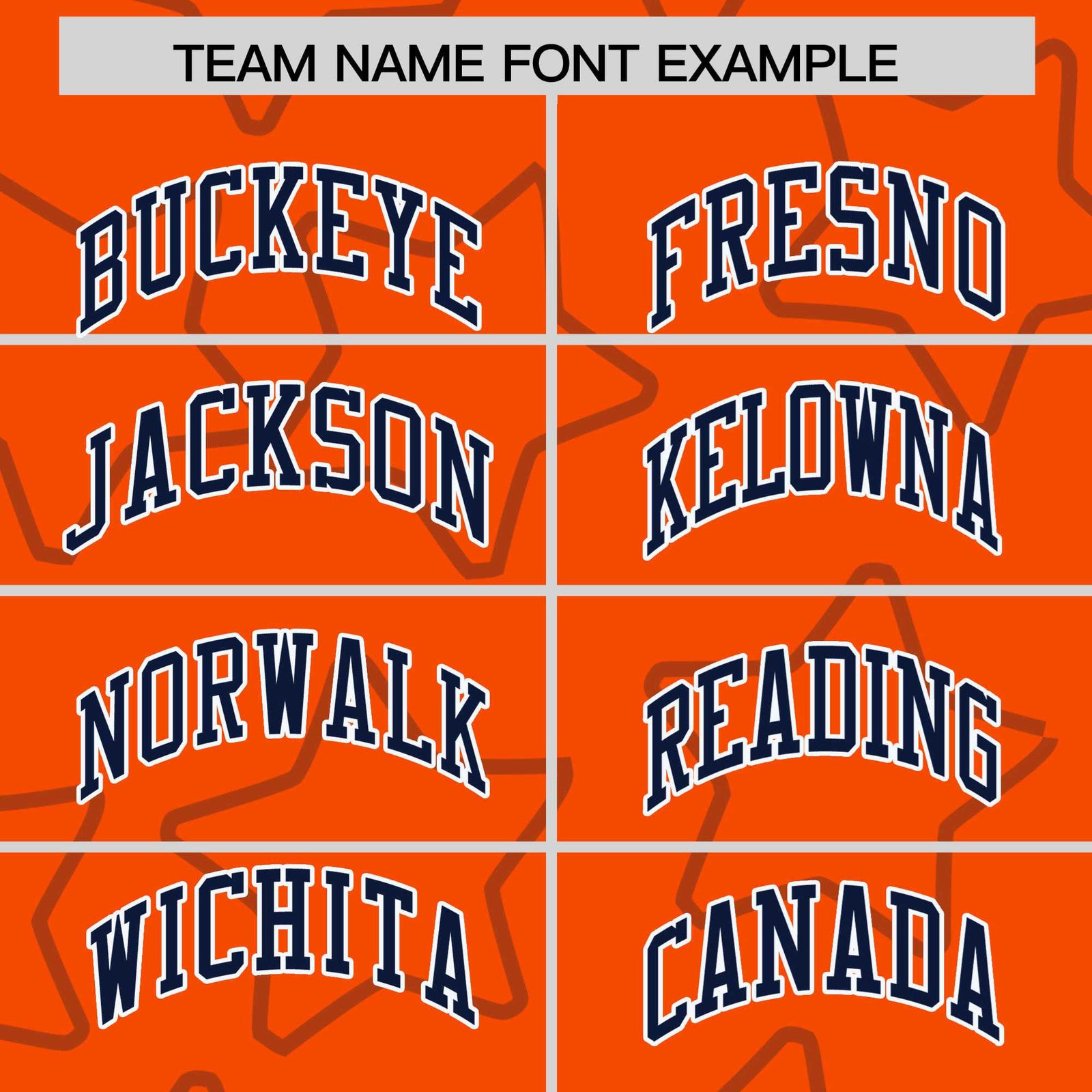 Custom Orange Navy-White Varsity Full-Snap Star Pattern Letterman Baseball Jacket