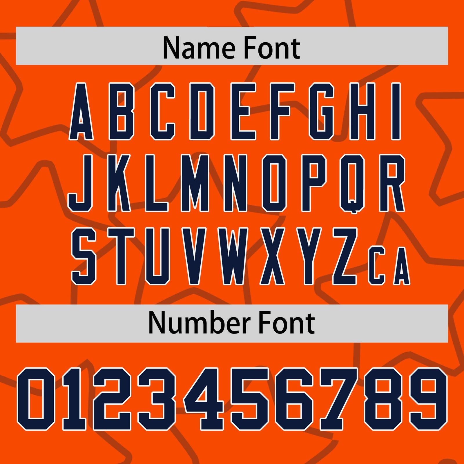 Custom Orange Navy-White Varsity Full-Snap Star Pattern Letterman Baseball Jacket