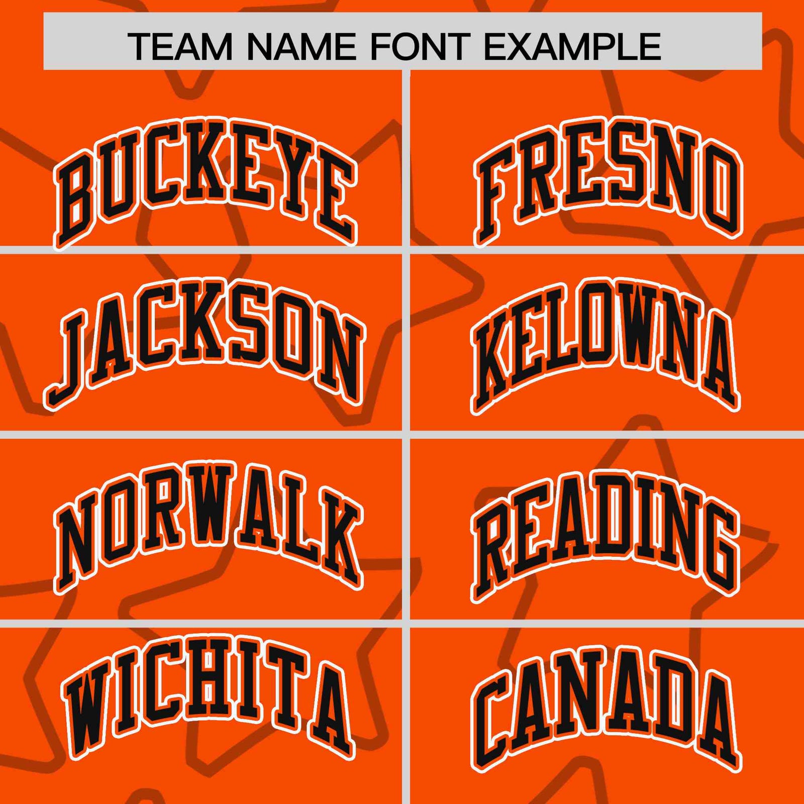 Custom Orange Black-White Varsity Full-Snap Star Pattern Letterman Baseball Jacket