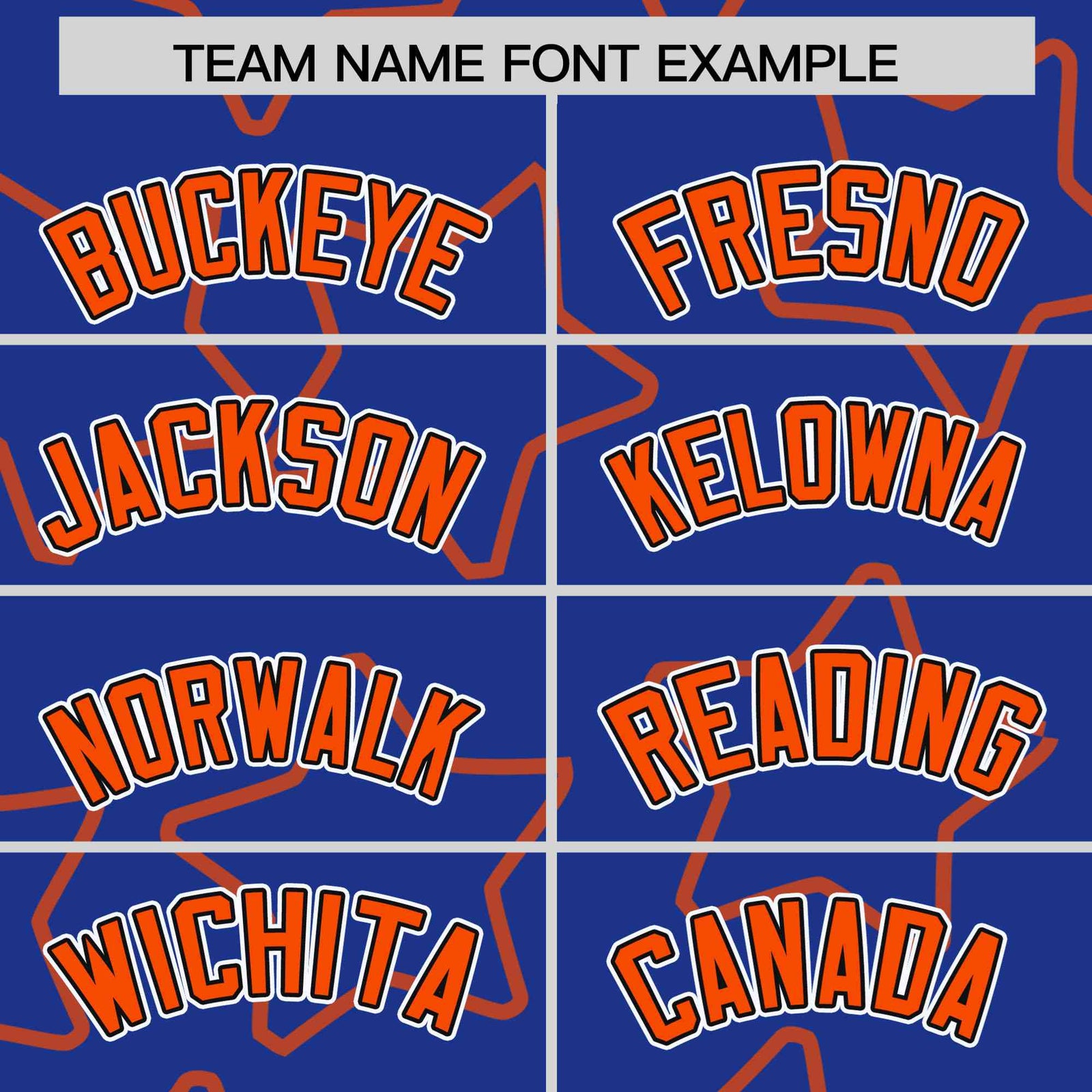 Custom Royal Blue Orange Varsity Full-Snap Star Pattern Letterman Baseball Jacket