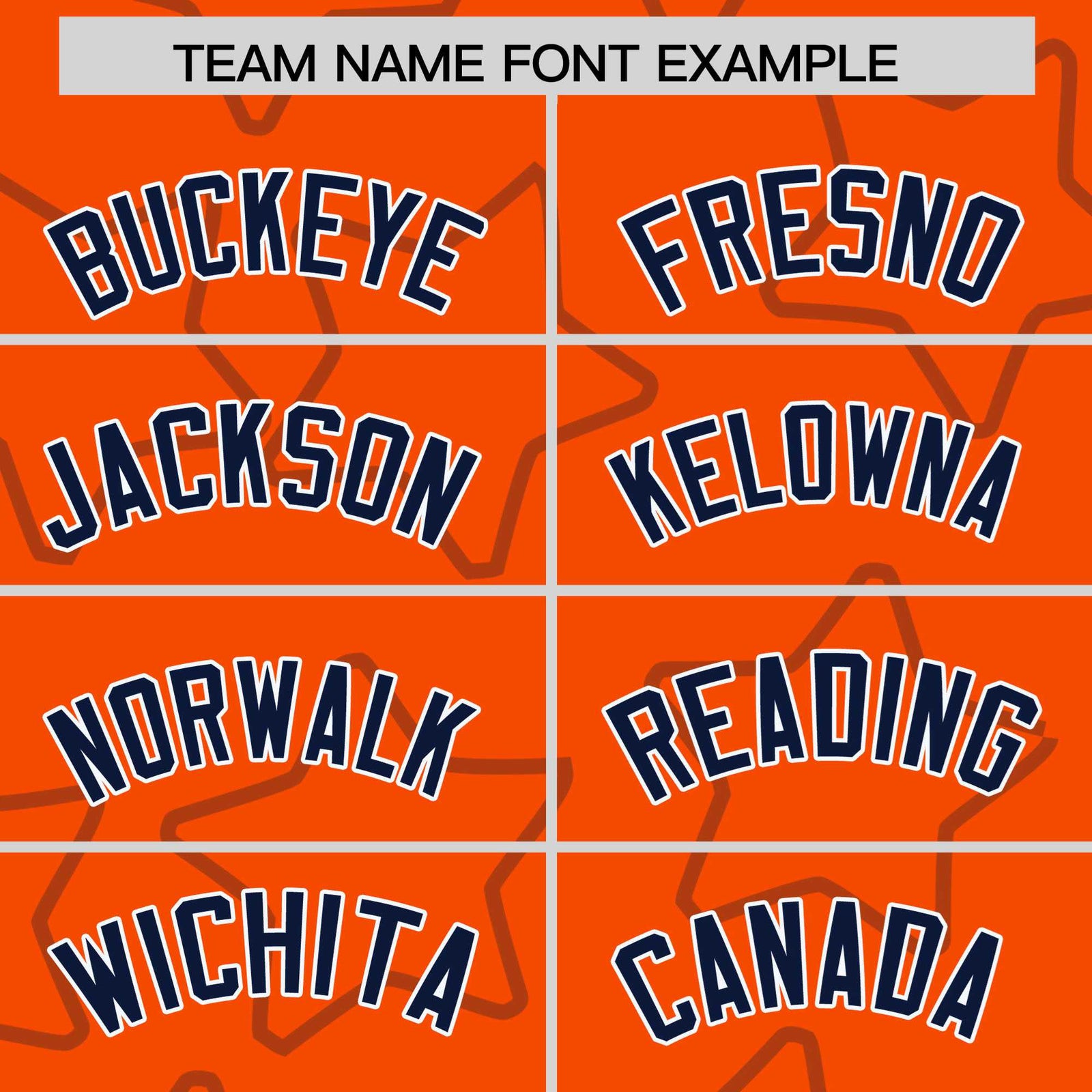 Custom Orange Navy-White Varsity Full-Snap Star Pattern Letterman Baseball Jacket