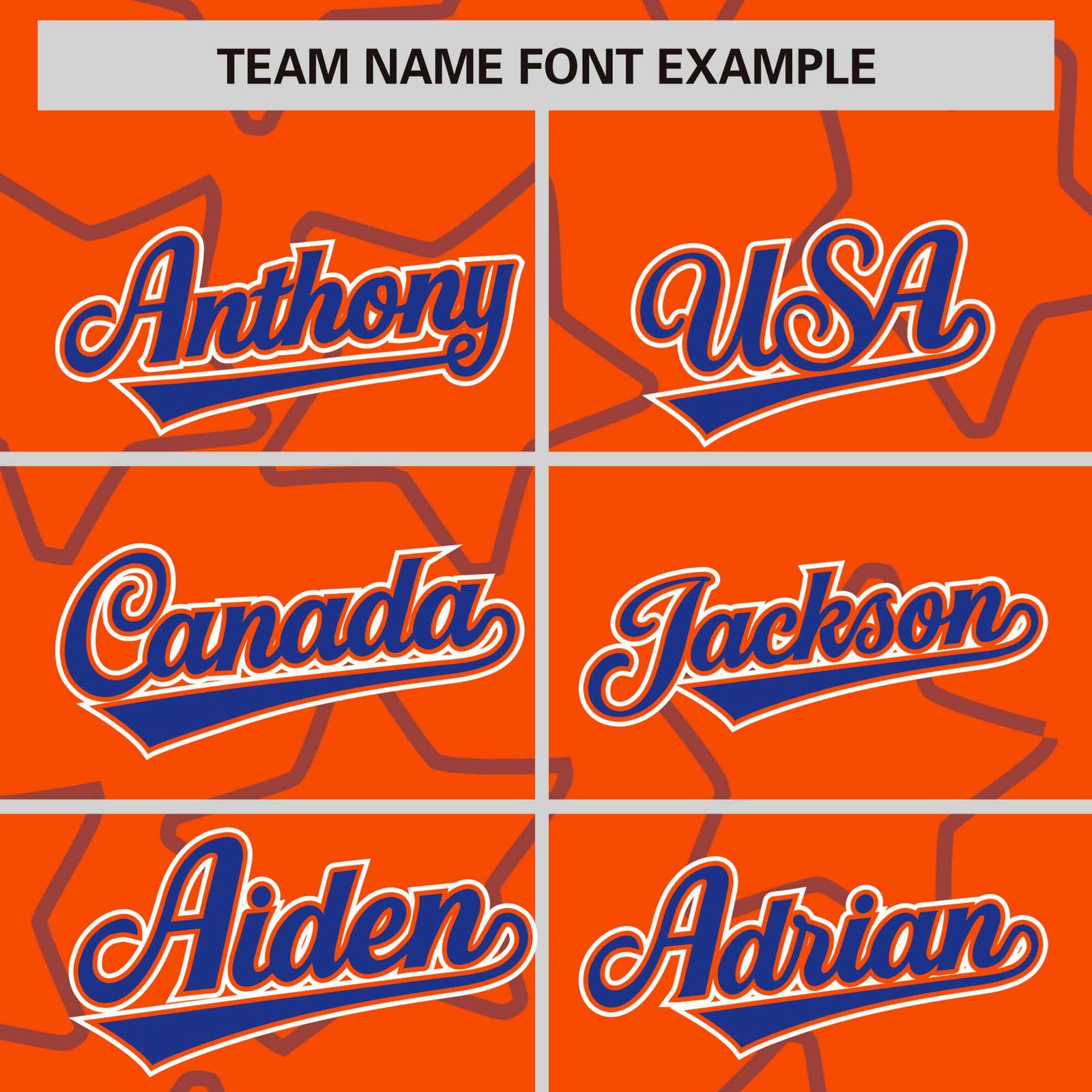 Custom Orange-Royal Blue Varsity Full-Snap Star Pattern Letterman Baseball Jacket