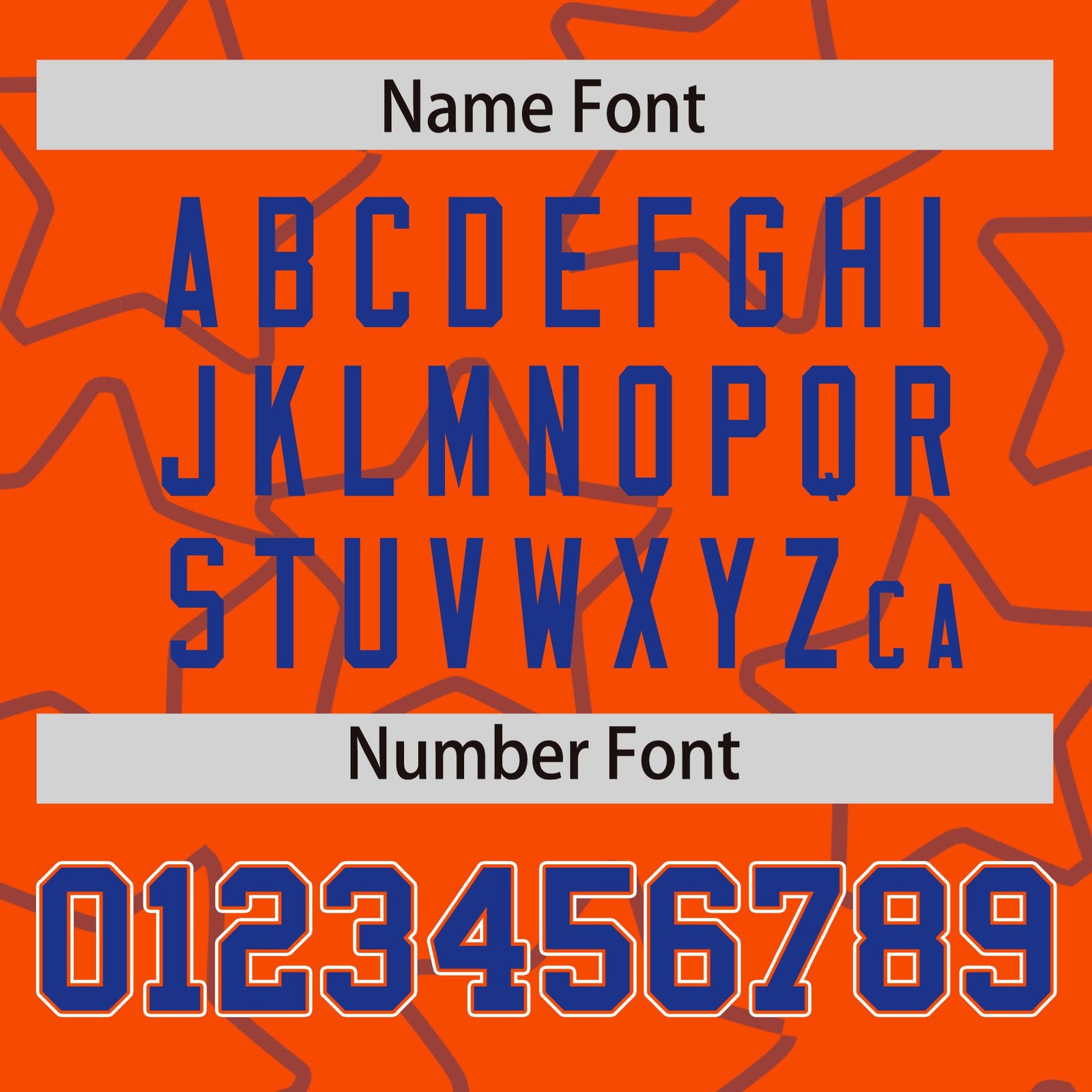 Custom Orange-Royal Blue Varsity Full-Snap Star Pattern Letterman Baseball Jacket