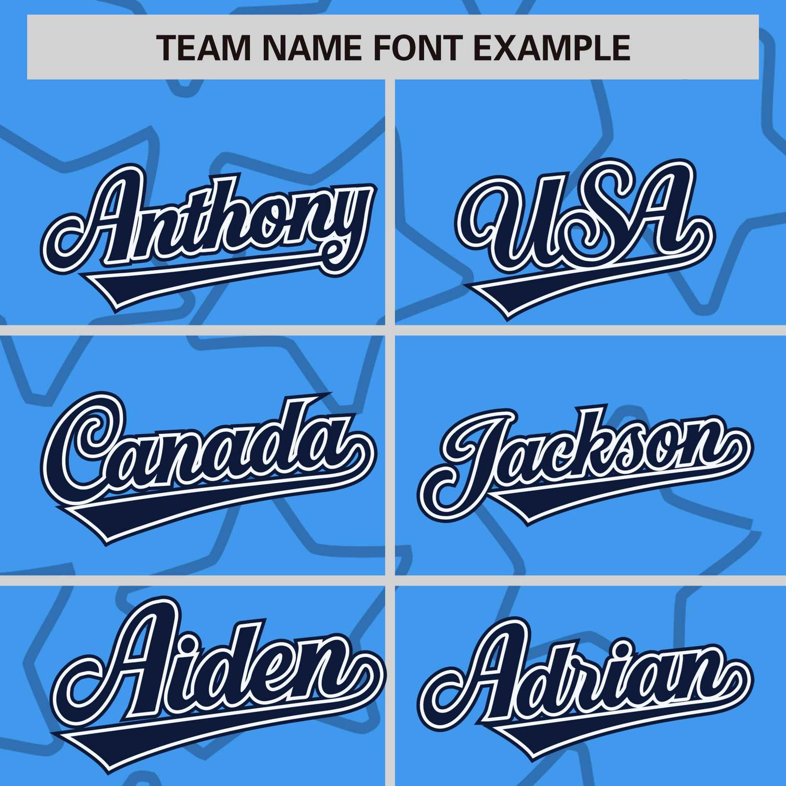 Custom Powder Blue Navy-White Varsity Full-Snap Star Pattern Letterman Baseball Jacket