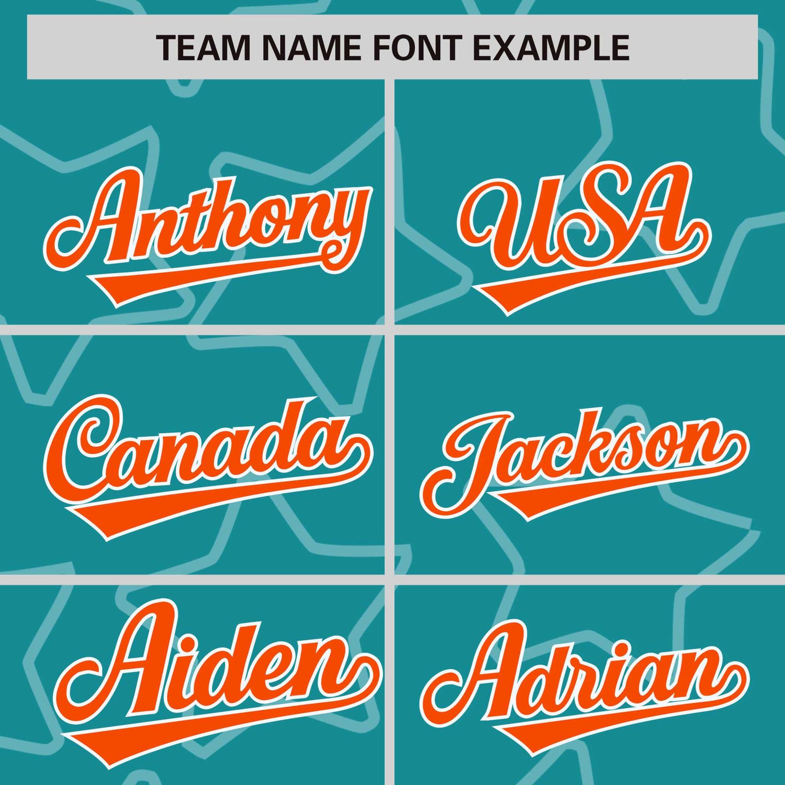 Custom Aqua Orange-White Varsity Full-Snap Star Pattern Letterman Baseball Jacket