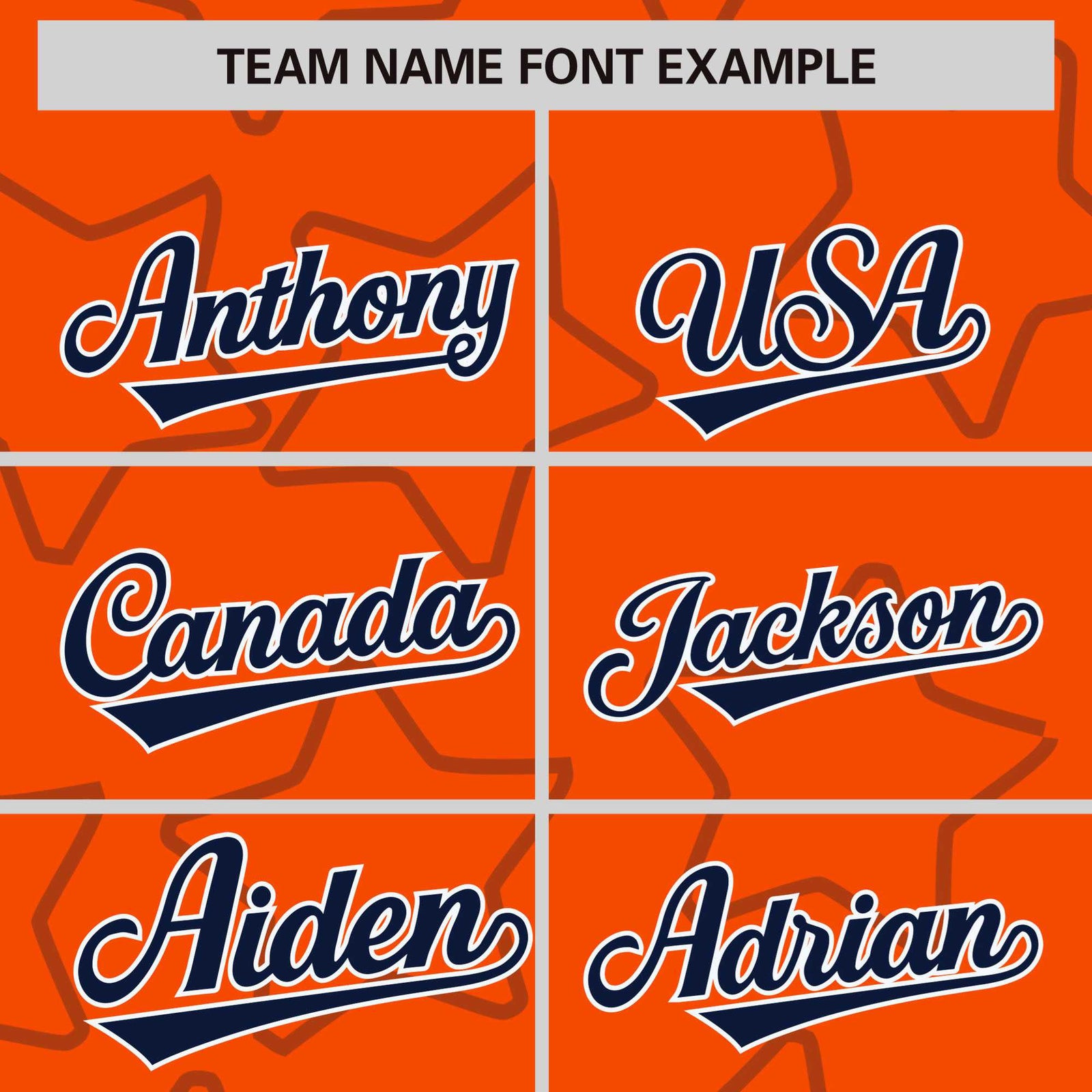 Custom Orange Navy-White Varsity Full-Snap Star Pattern Letterman Baseball Jacket