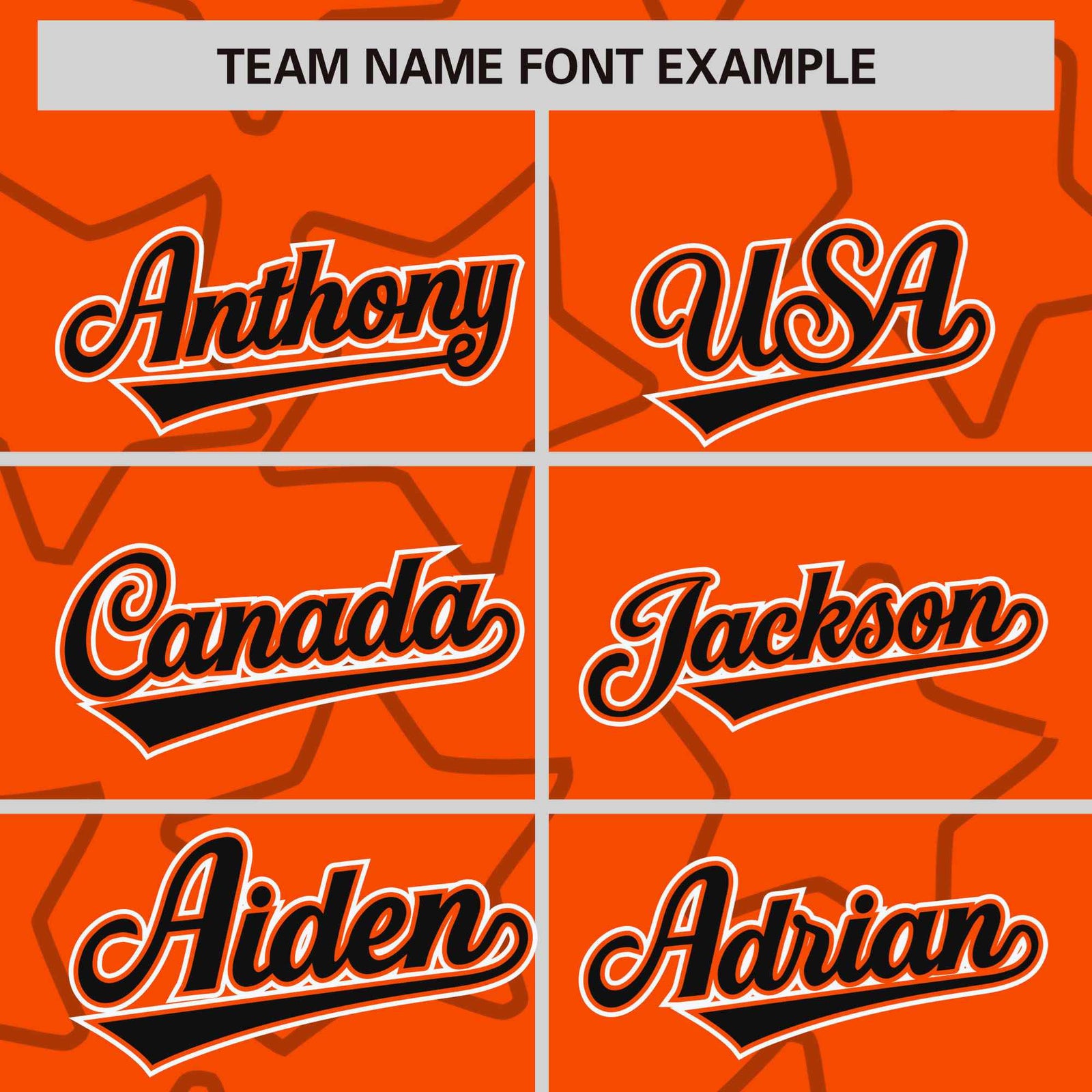 Custom Orange Black-White Varsity Full-Snap Star Pattern Letterman Baseball Jacket