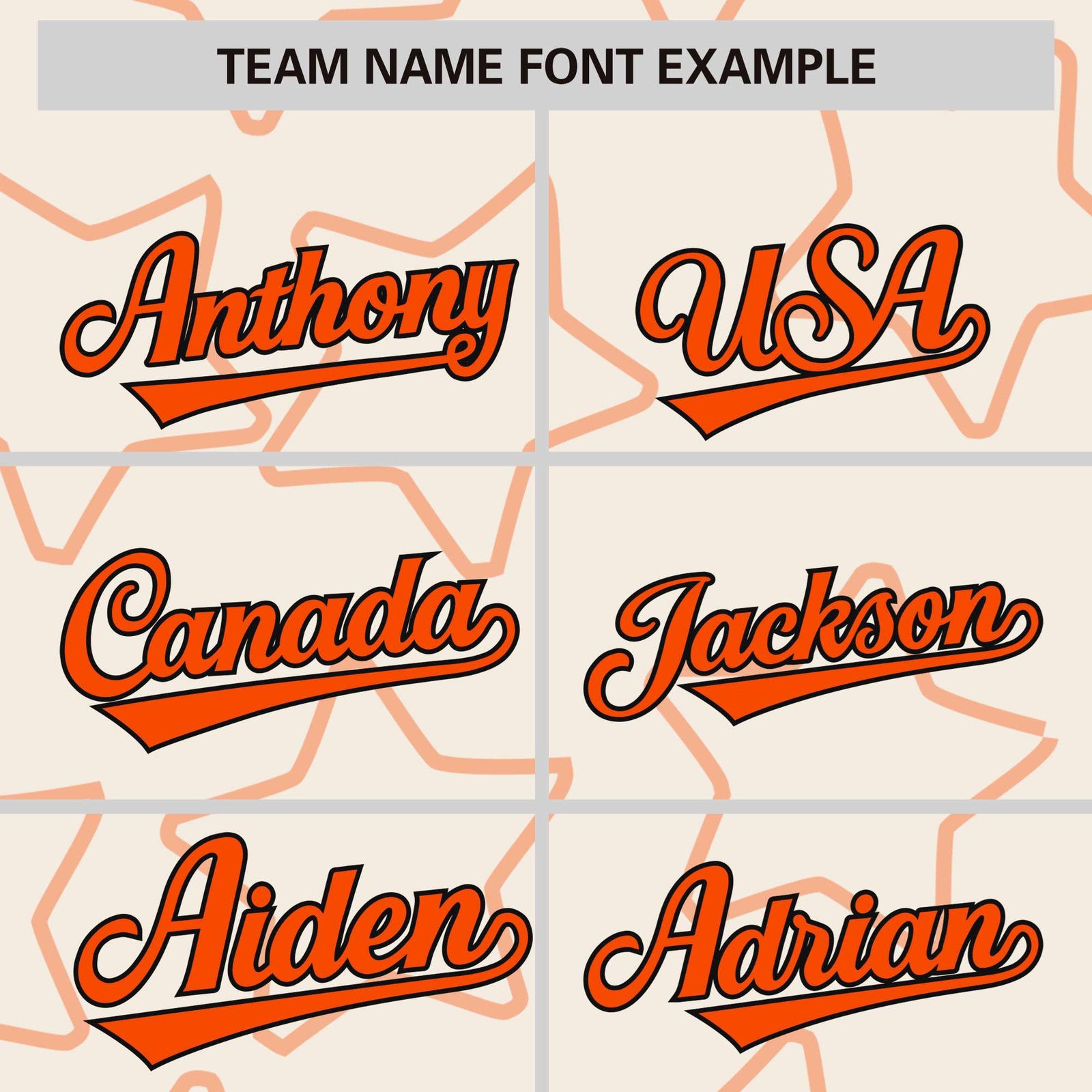 Custom Cream Orange-Black Varsity Full-Snap Star Pattern Letterman Baseball Jacket