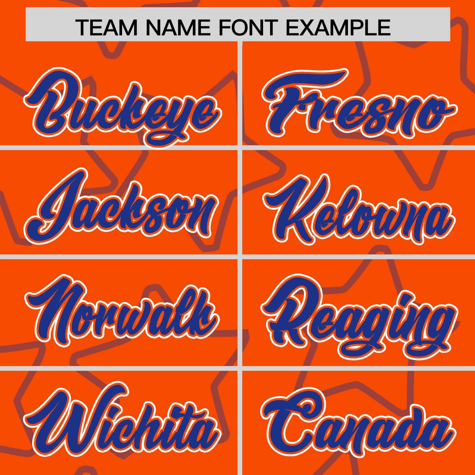 Custom Orange-Royal Blue Varsity Full-Snap Star Pattern Letterman Baseball Jacket