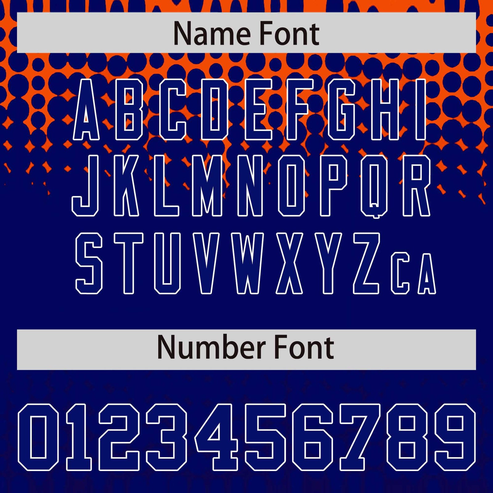 Custom Orange Royal Blue Gradient Varsity Full-Snap Polka Dot Pattern Letterman Baseball Jacket