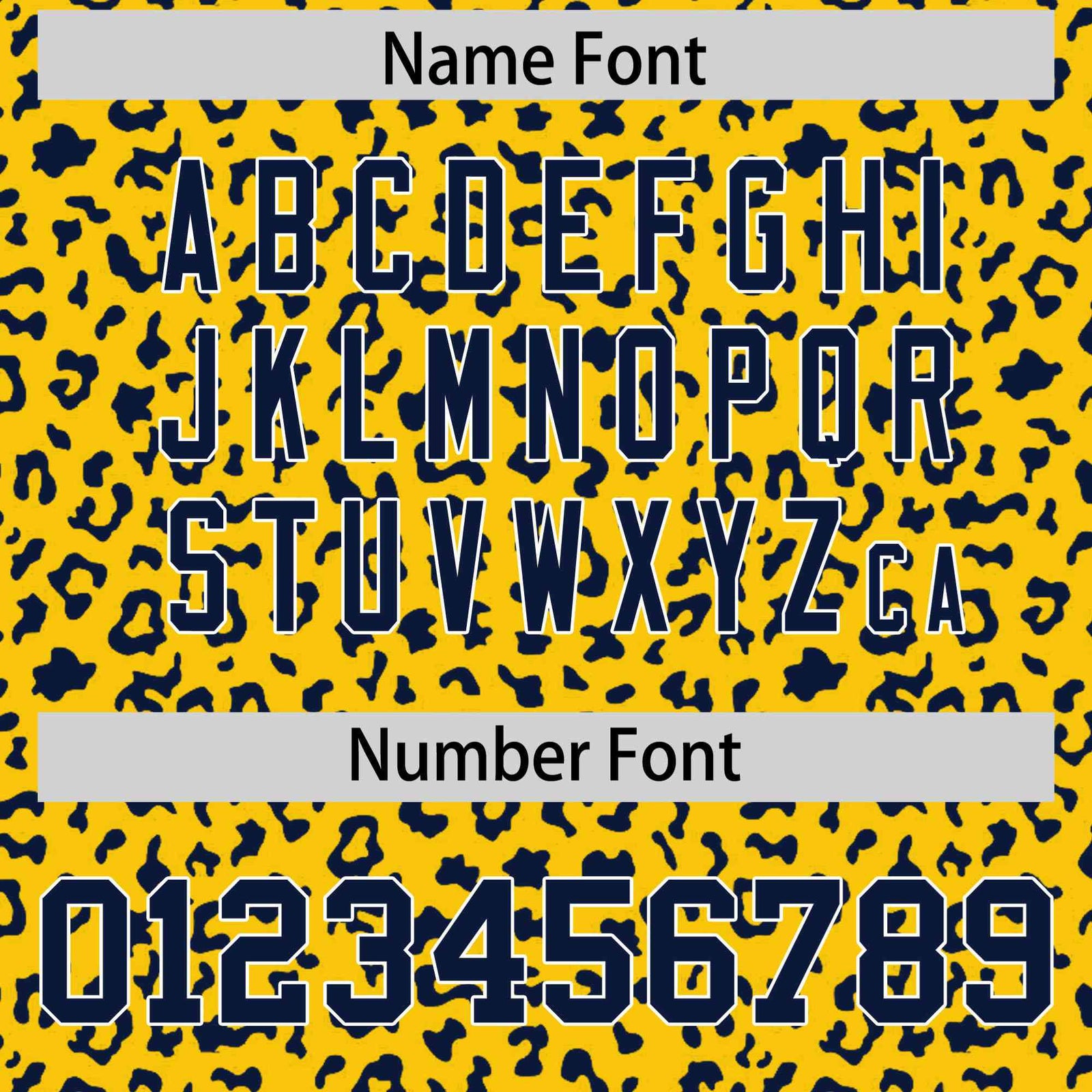 Custom Gold Navy Varsity Full-Zip Letterman Leopard Print Hoodie Jacket