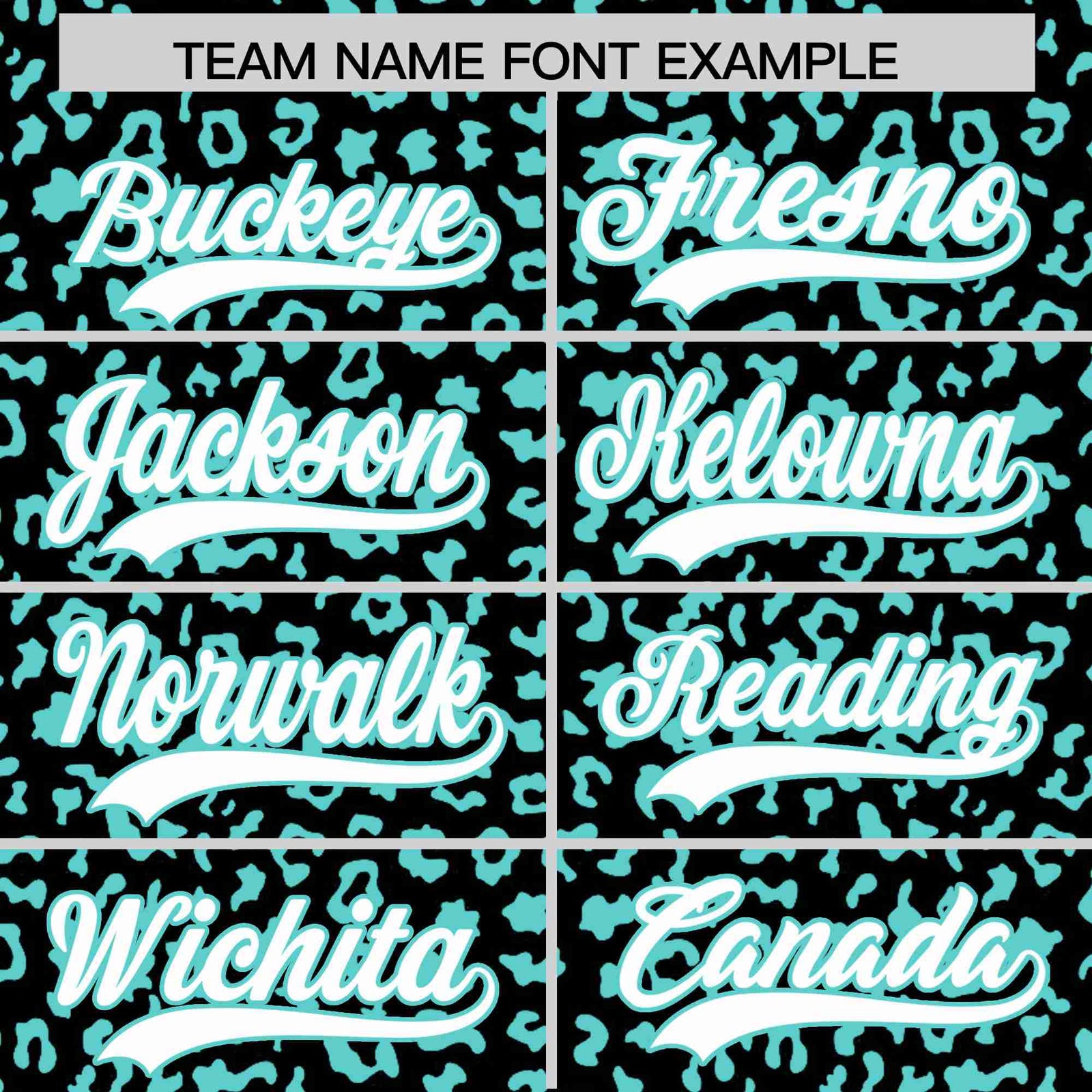 Custom Black Aqua Varsity Full-Zip Letterman Leopard Print Hoodie Jacket